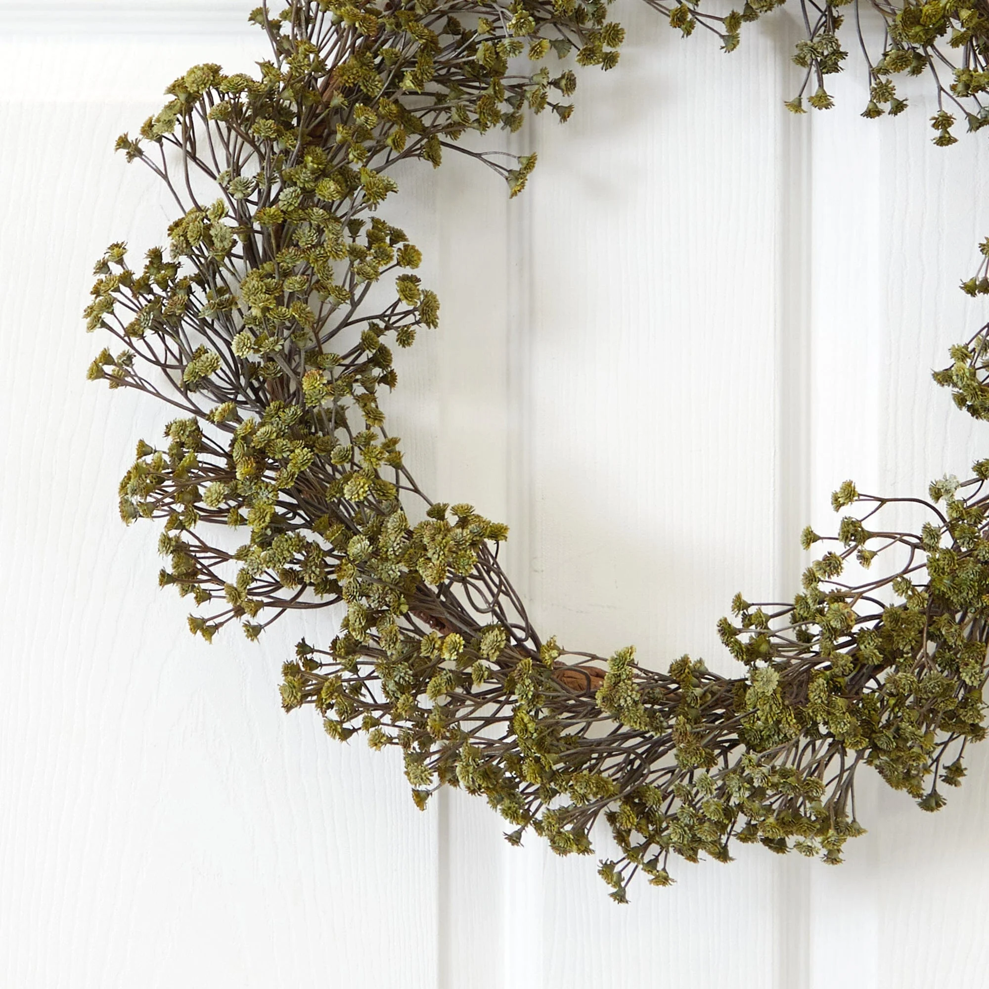 20” Autumn Gypsophila Artificial Wreath - Image 2
