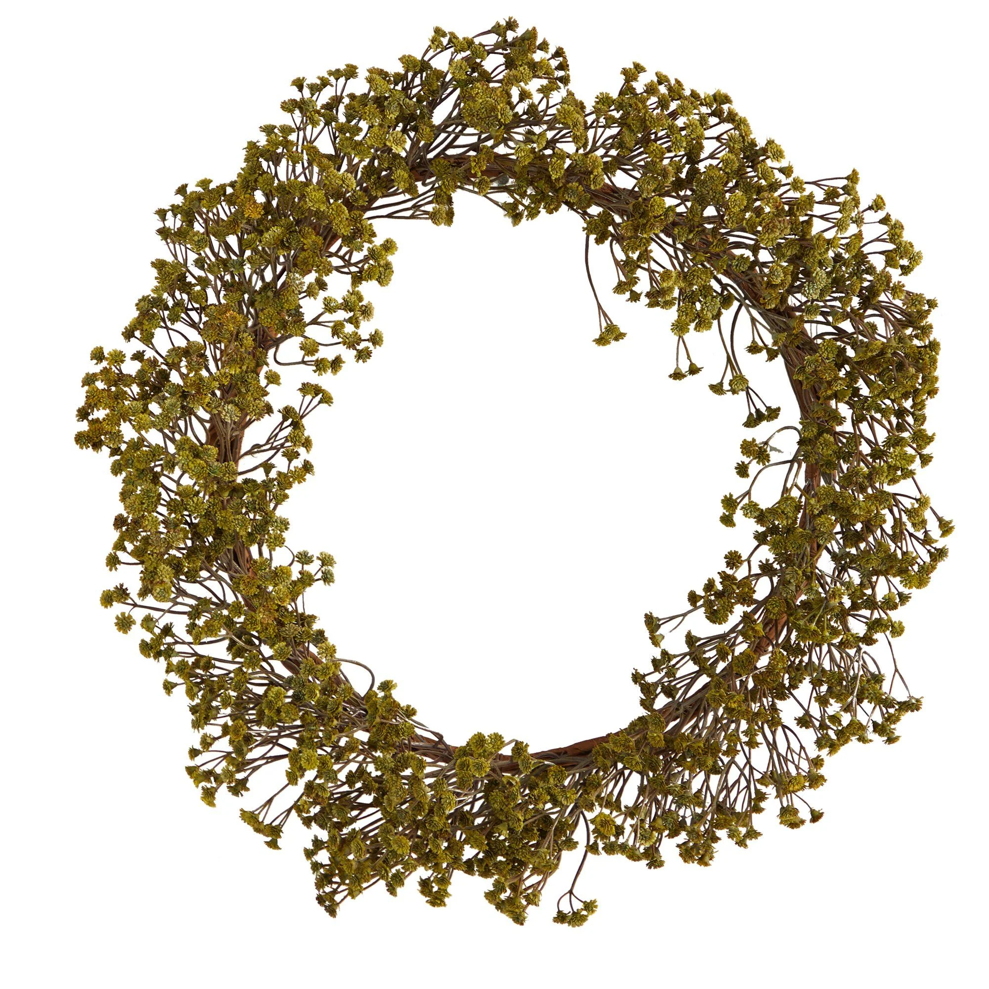 20” Autumn Gypsophila Artificial Wreath - Image 6
