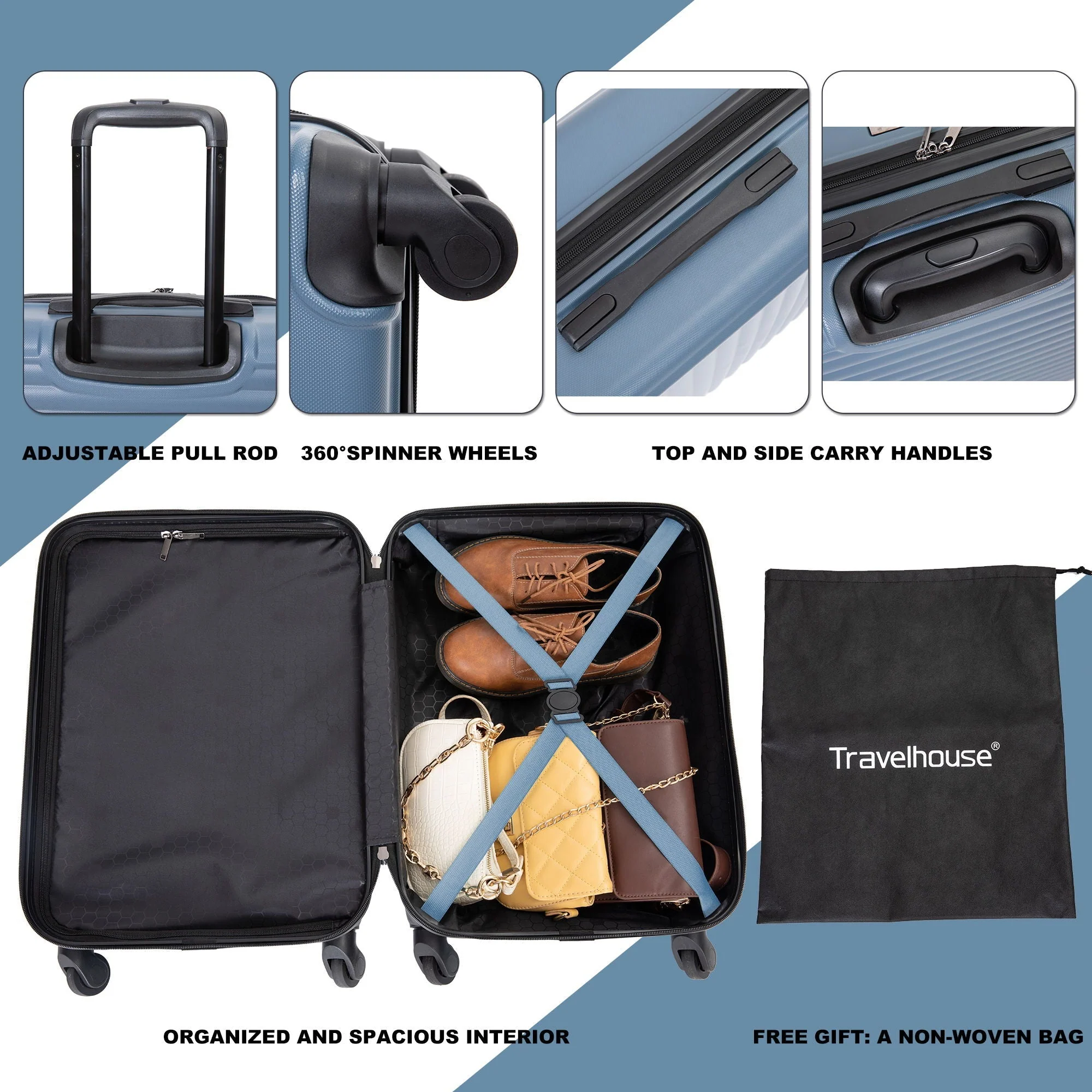 20" Carry On Lightweight Hardside Luggage with Spinner Wheels - Image 17