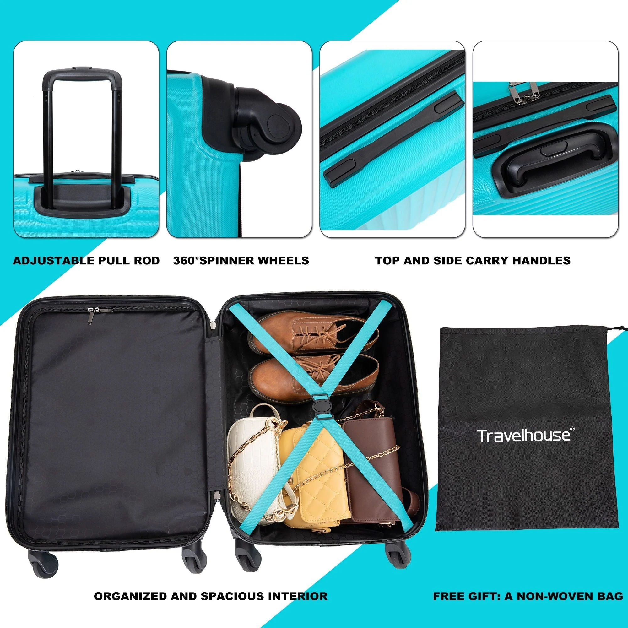 20" Carry On Lightweight Hardside Luggage with Spinner Wheels - Image 24