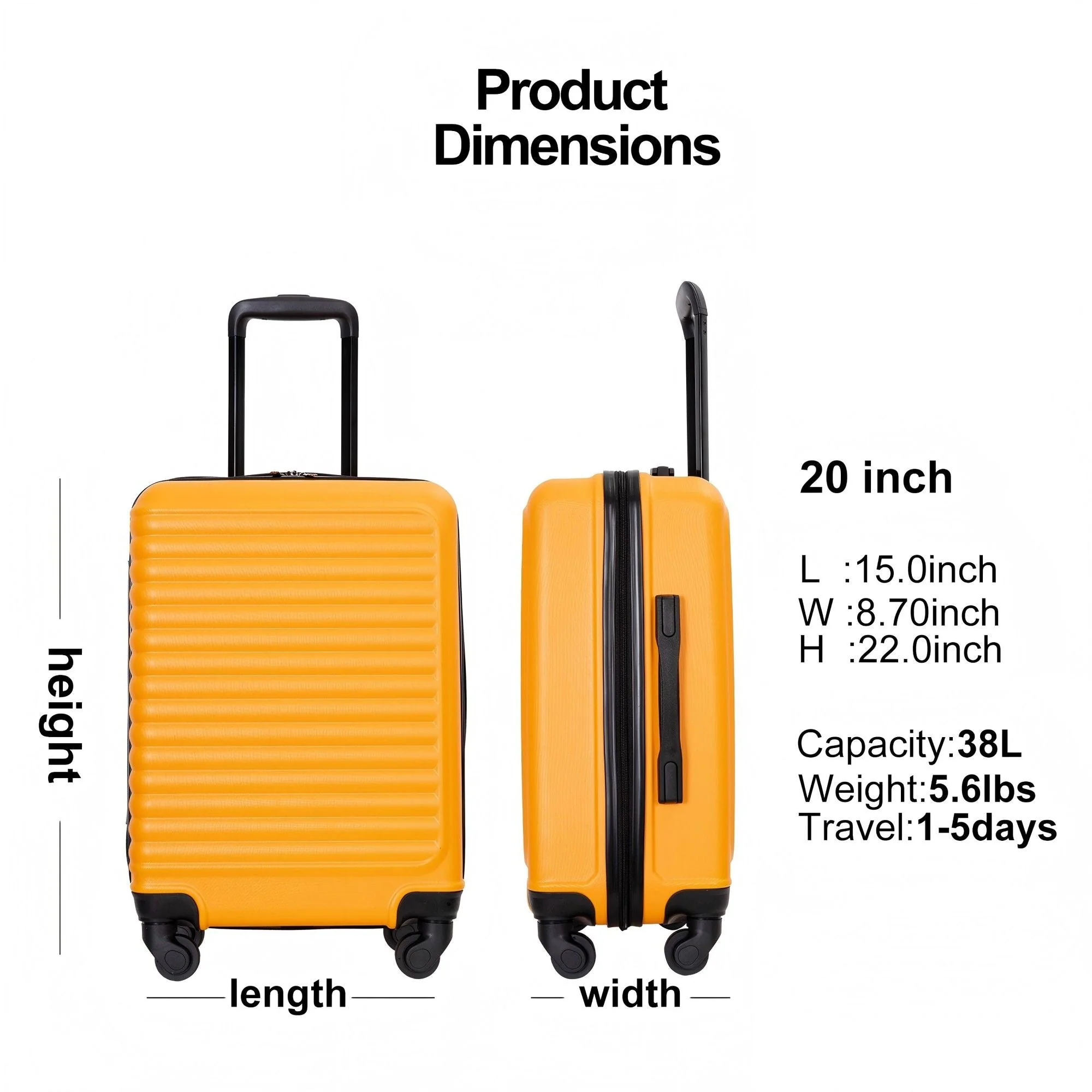 20" Carry On Lightweight Hardside Luggage with Spinner Wheels - Image 25