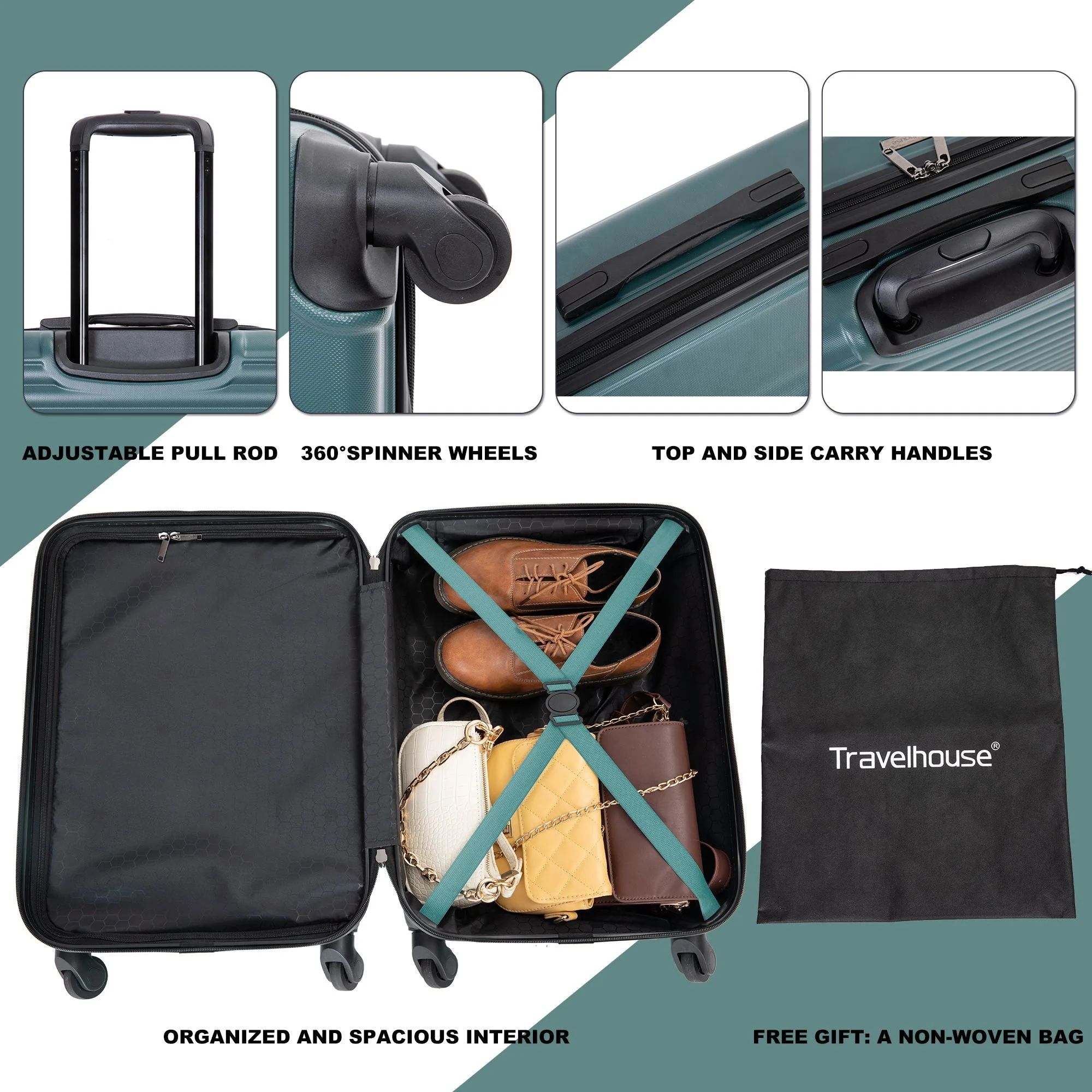 20" Carry On Lightweight Hardside Luggage with Spinner Wheels - Image 47