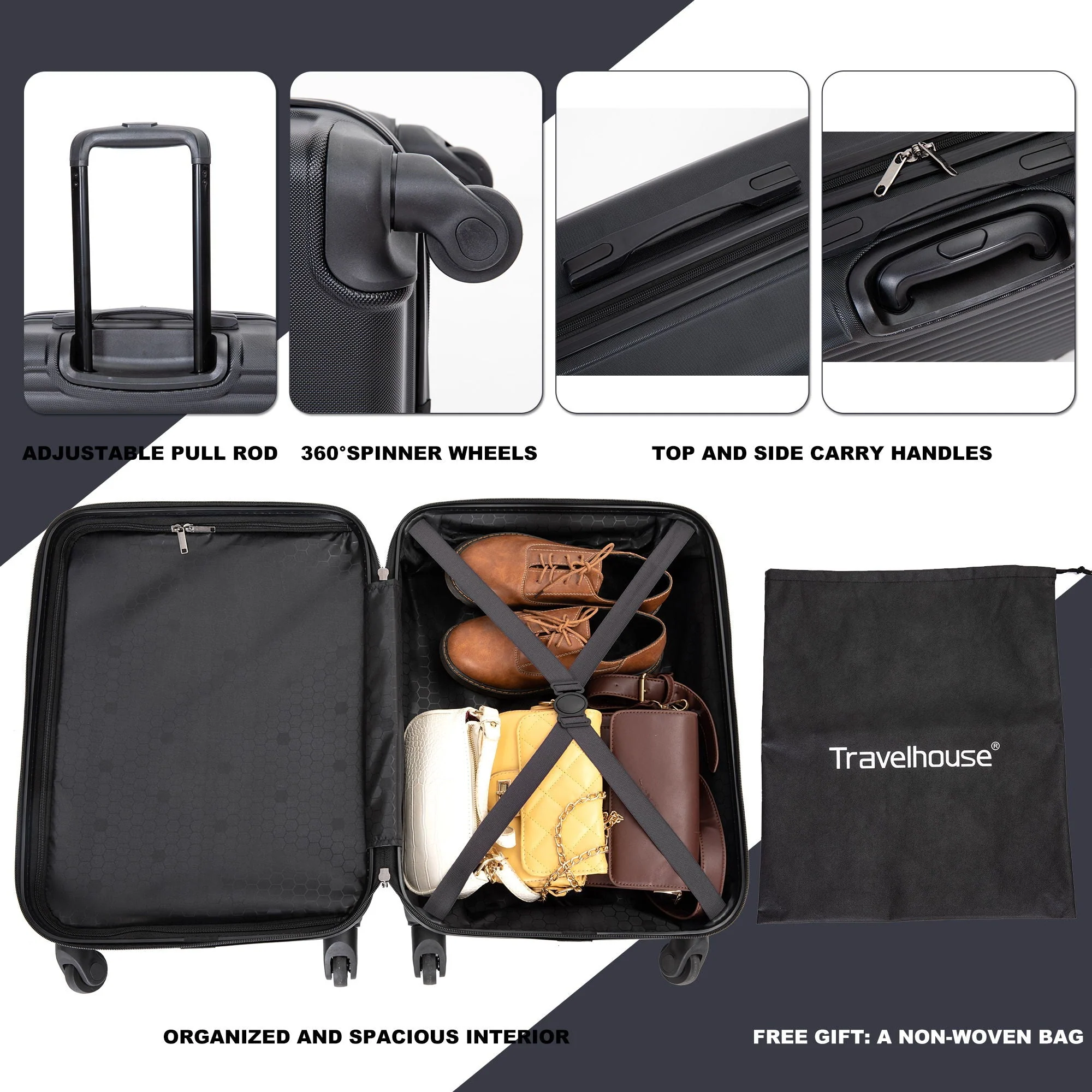20" Carry On Lightweight Hardside Luggage with Spinner Wheels - Image 55