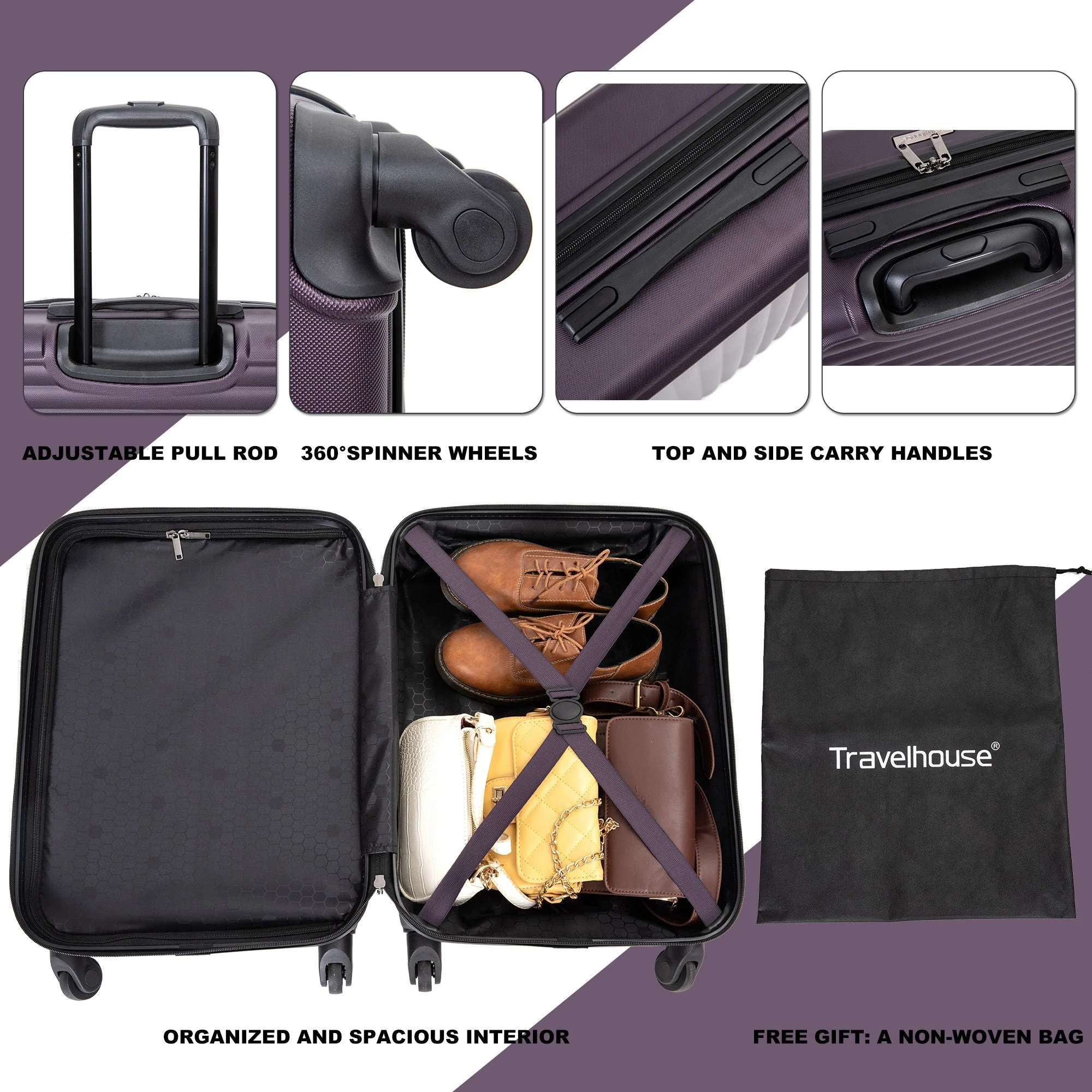 20" Carry On Lightweight Hardside Luggage with Spinner Wheels - Image 62