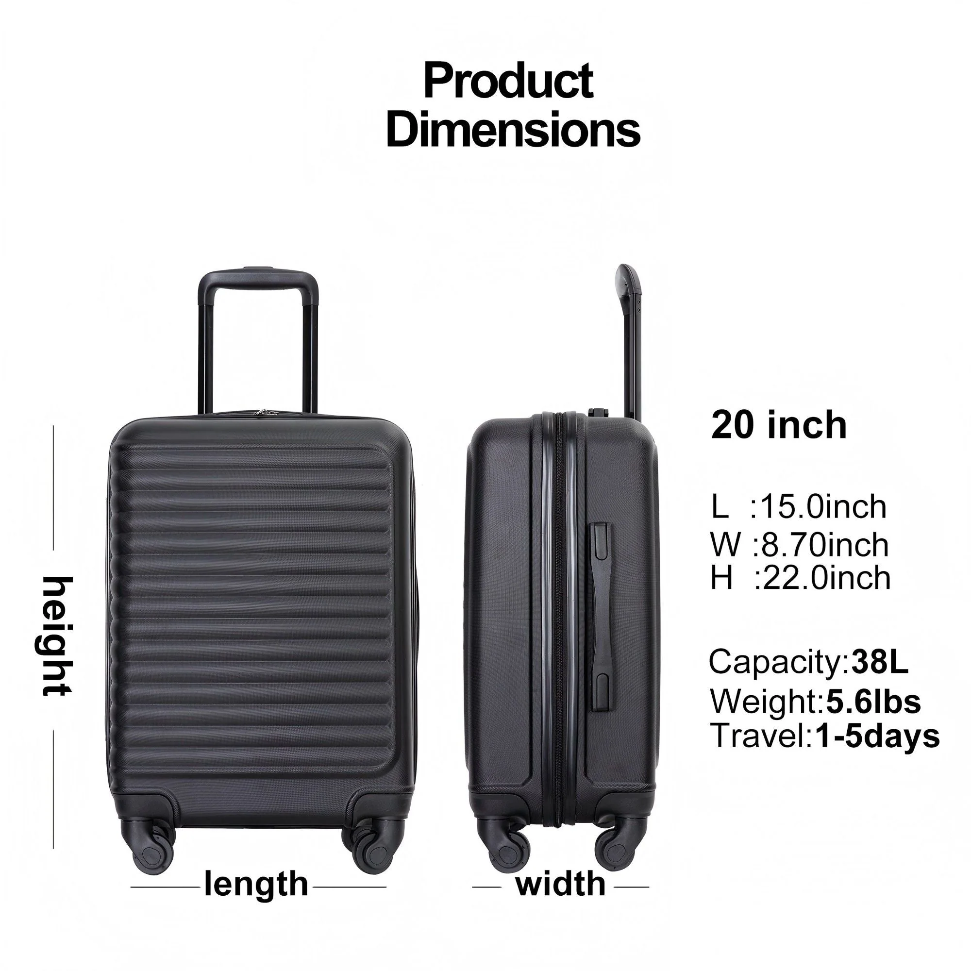 20" Carry On Lightweight Hardside Luggage with Spinner Wheels - Image 67