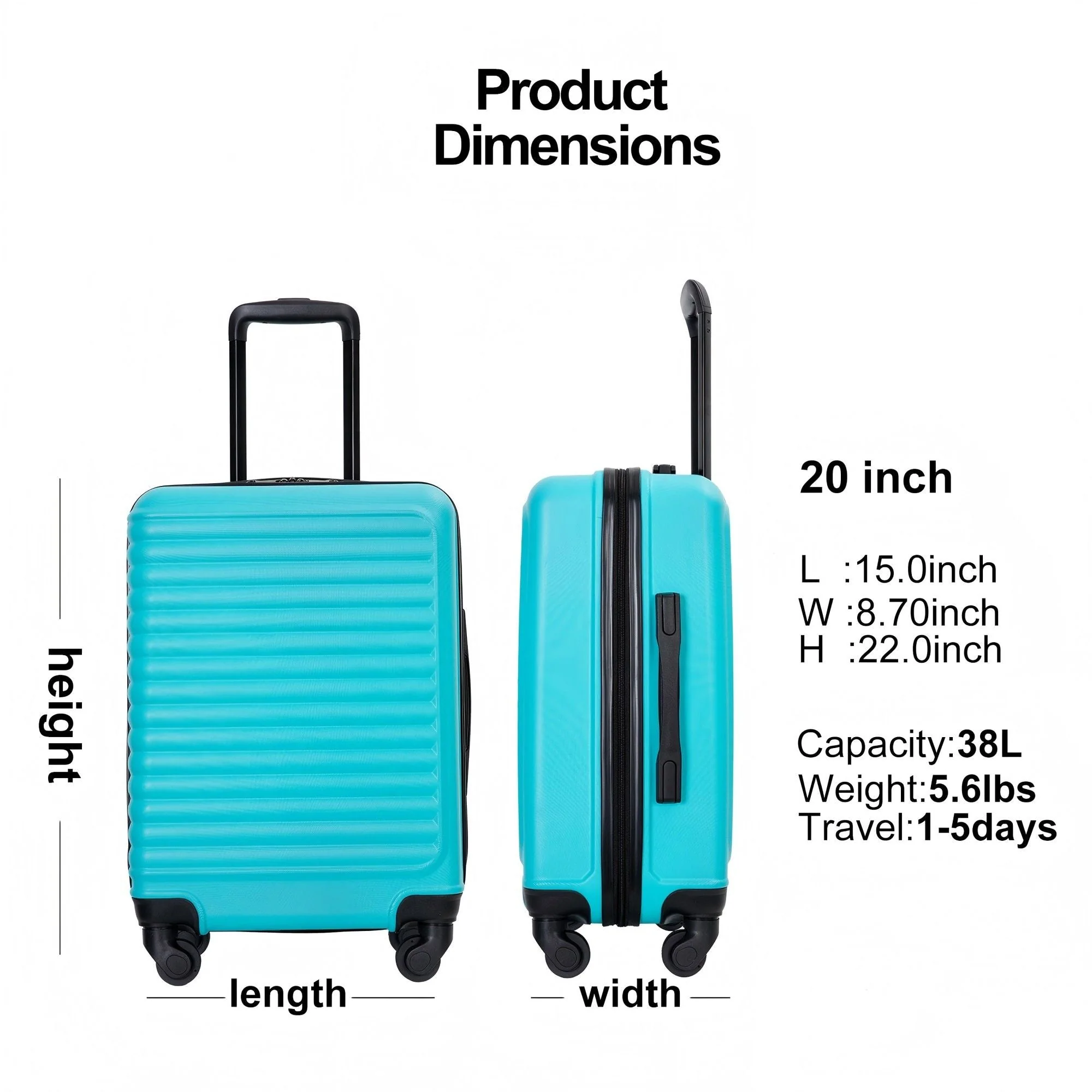20" Carry On Lightweight Hardside Luggage with Spinner Wheels - Image 68