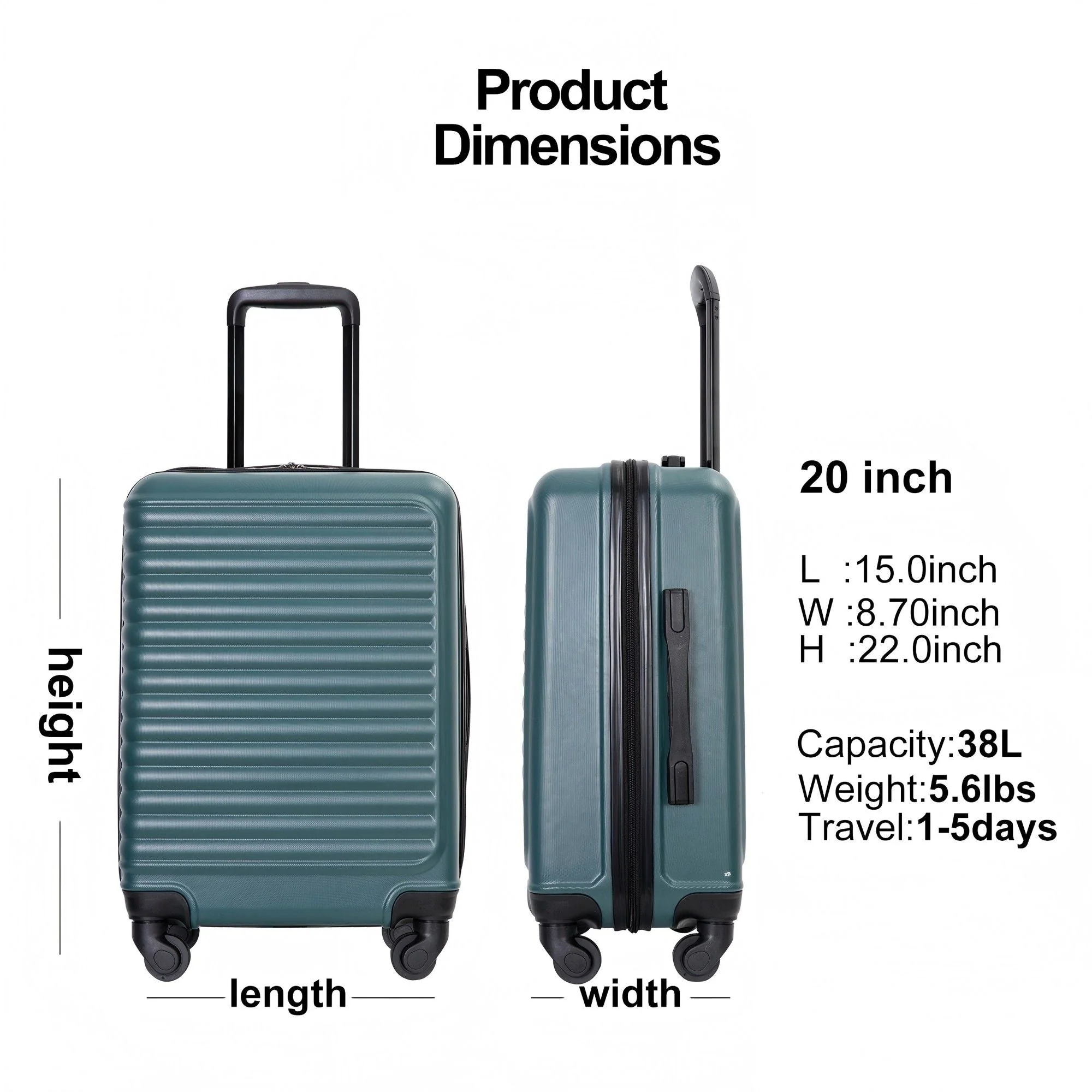 20" Carry On Lightweight Hardside Luggage with Spinner Wheels - Image 69