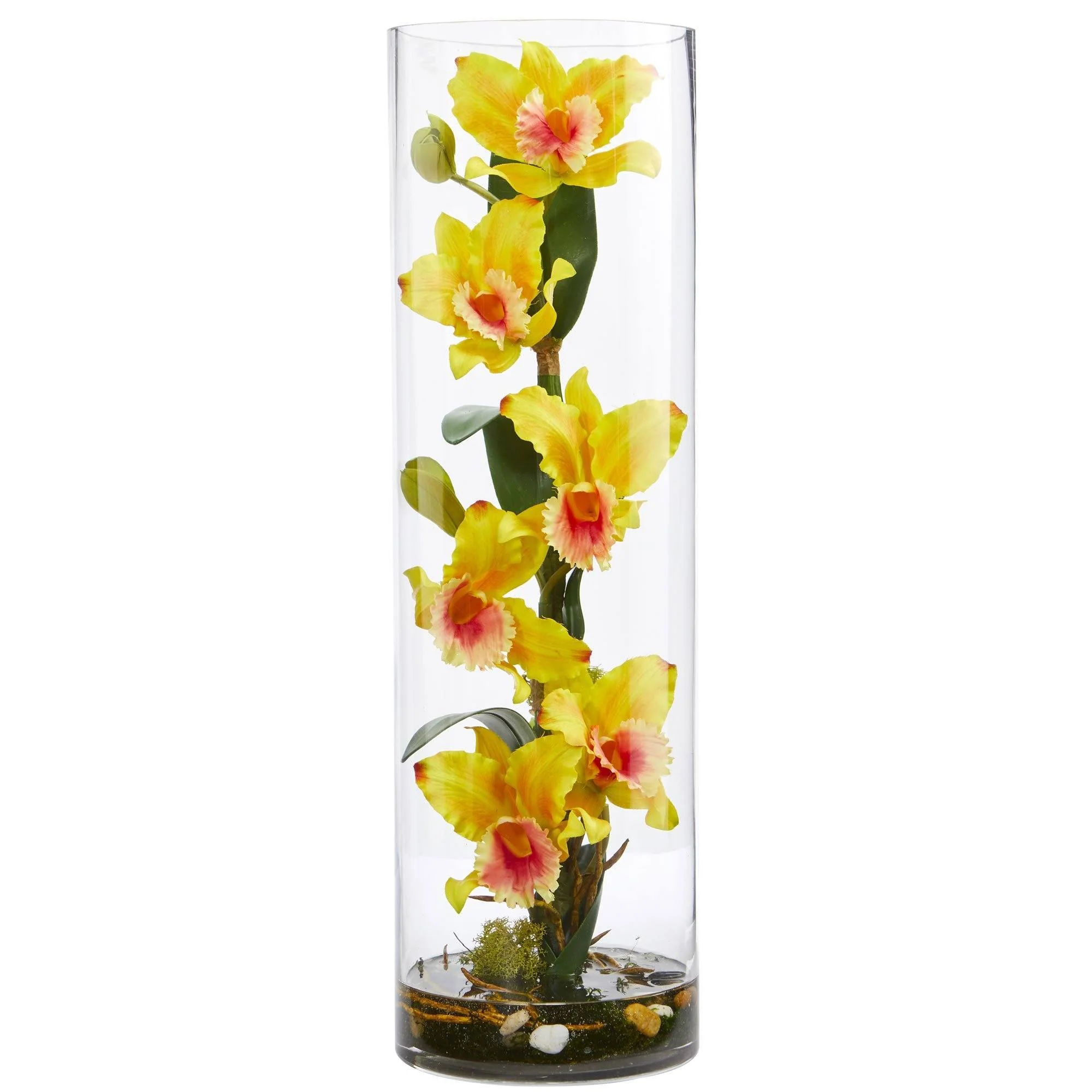 20’’ Cattleya Orchid Artificial Floral Arrangement in Cylinder Vase - Image 5