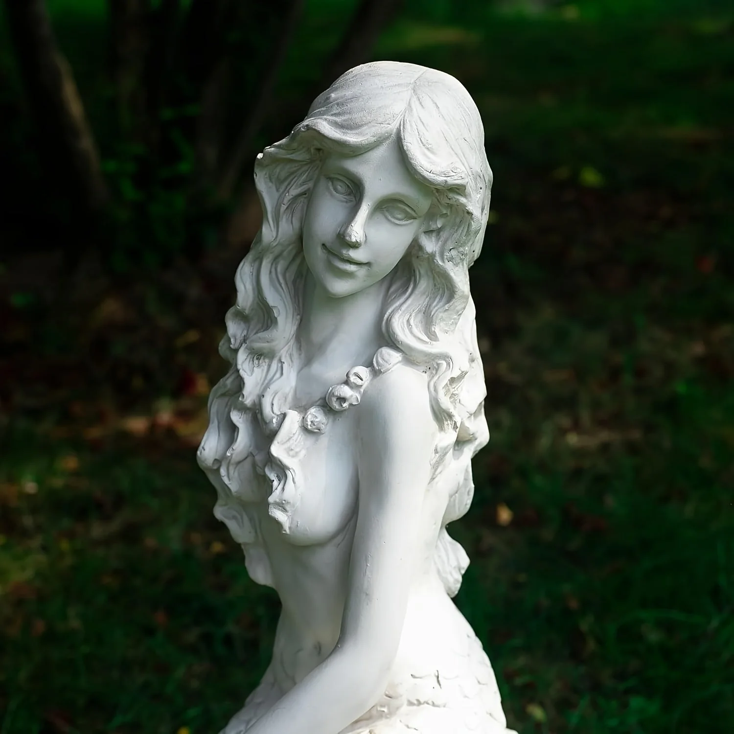 20" H Mermaid on Ocean Rock Garden Statue Resin Outdoor Sculpture - Image 5