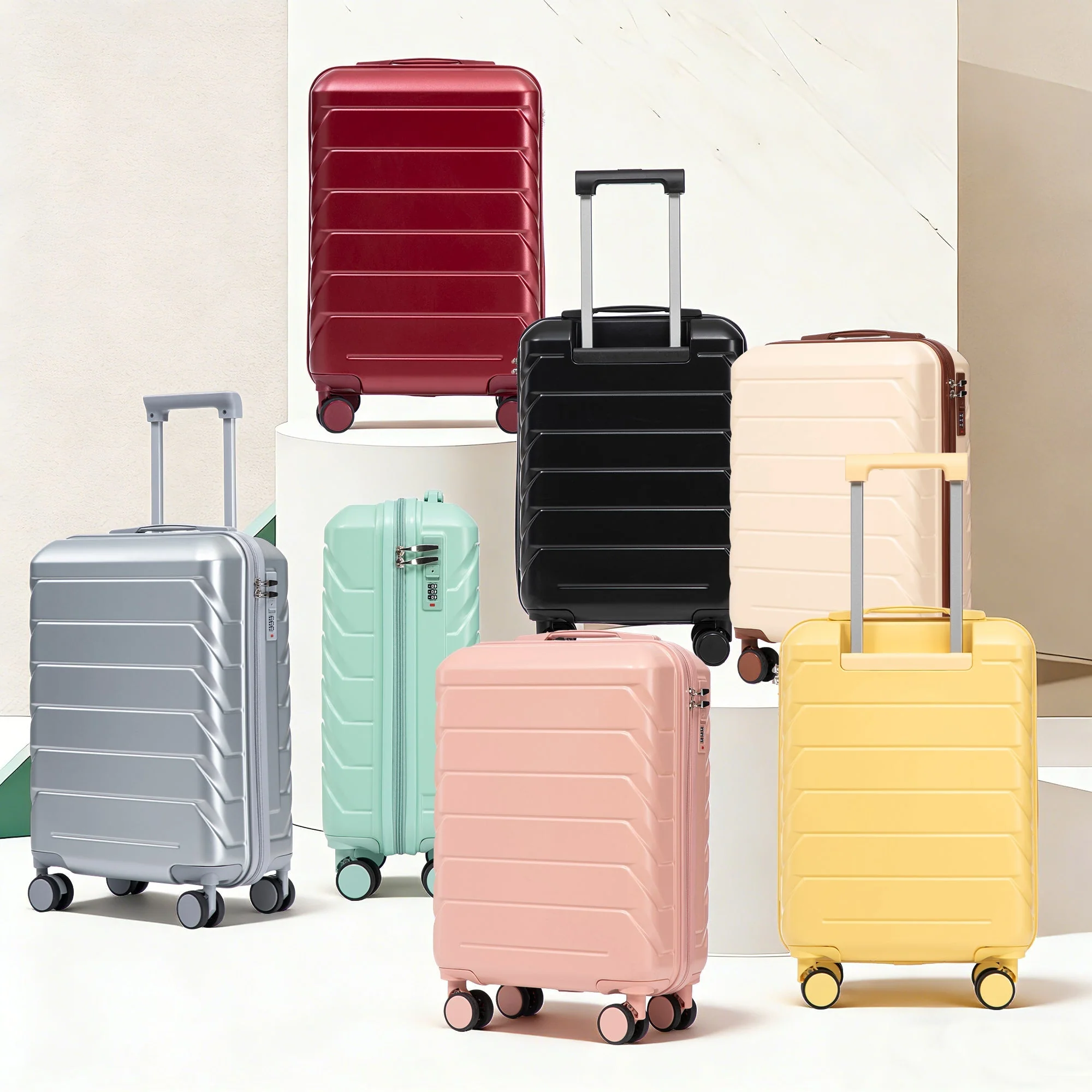 20 Inch ABS Hard Shell Travel Checked Luggage - Yellow - Image 2