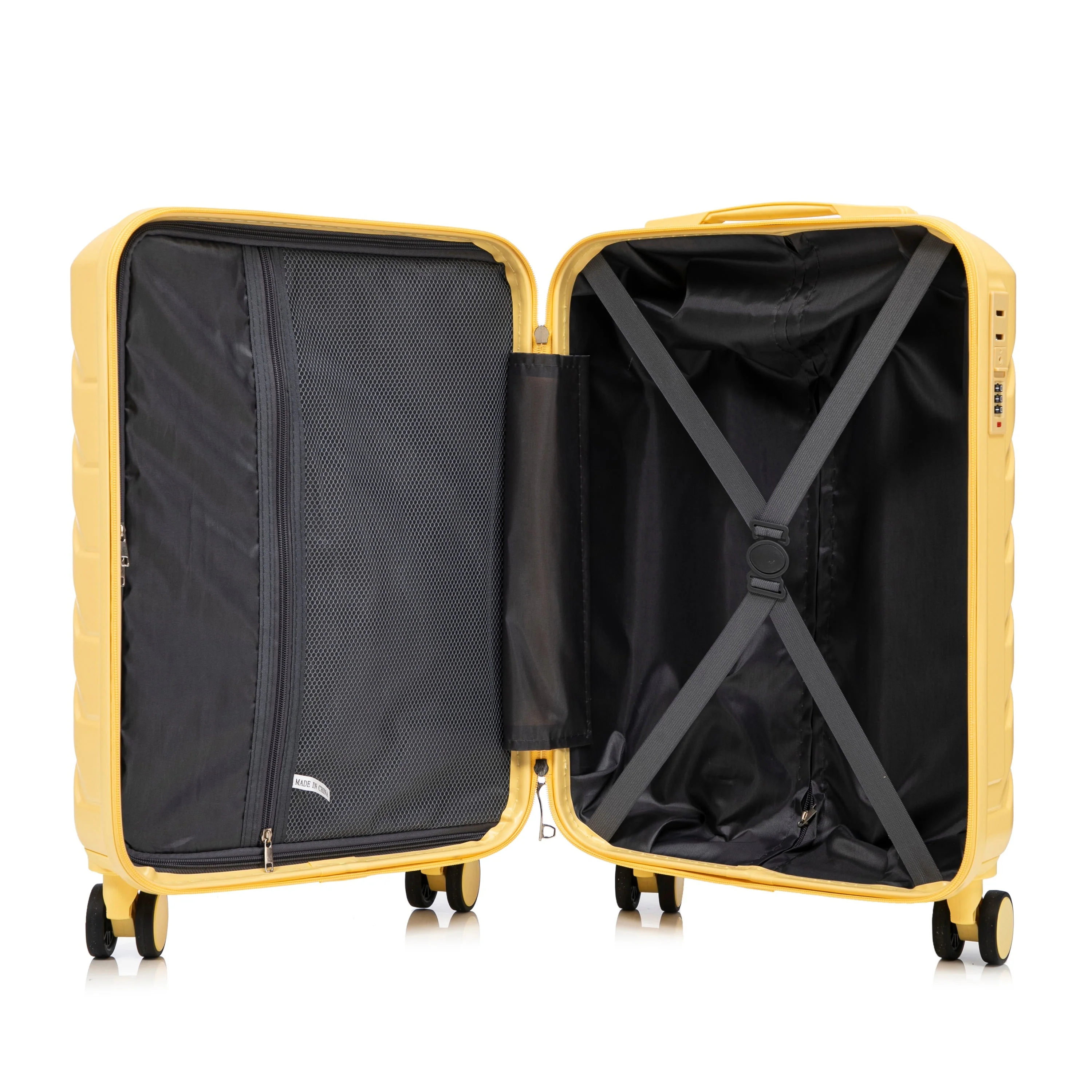 20 Inch ABS Hard Shell Travel Checked Luggage - Yellow - Image 21