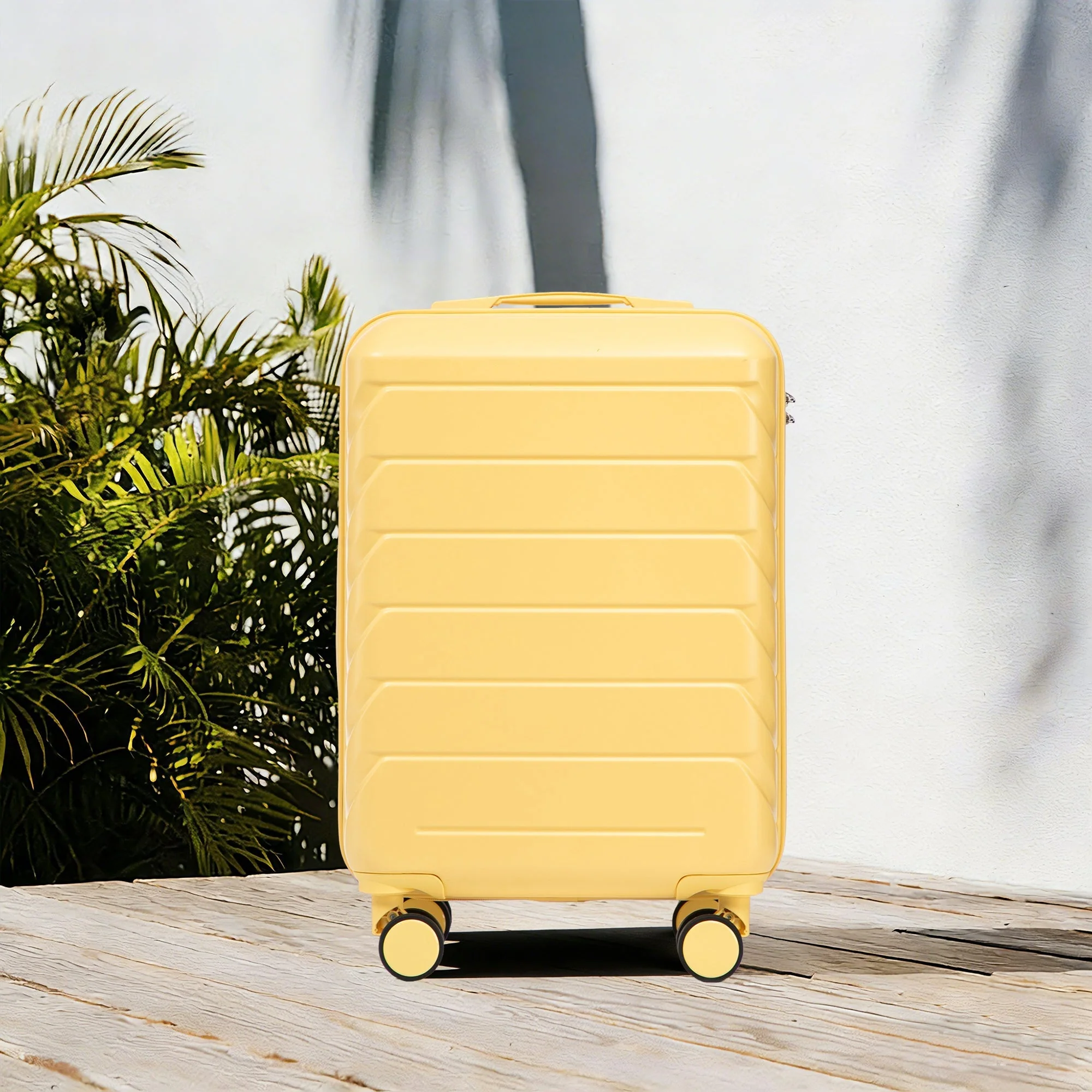 20 Inch ABS Hard Shell Travel Checked Luggage - Yellow - Image 6