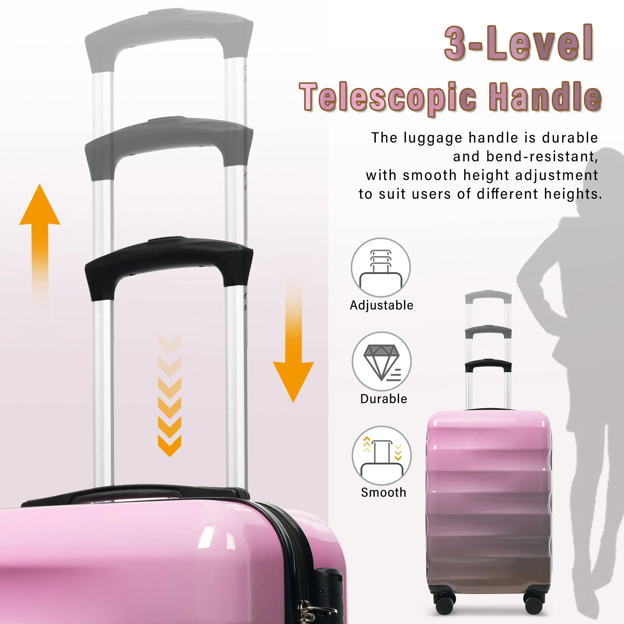 20-Inch Carry-On Suitcase with Dual Wheels and Water Bottle Holder - Image 7