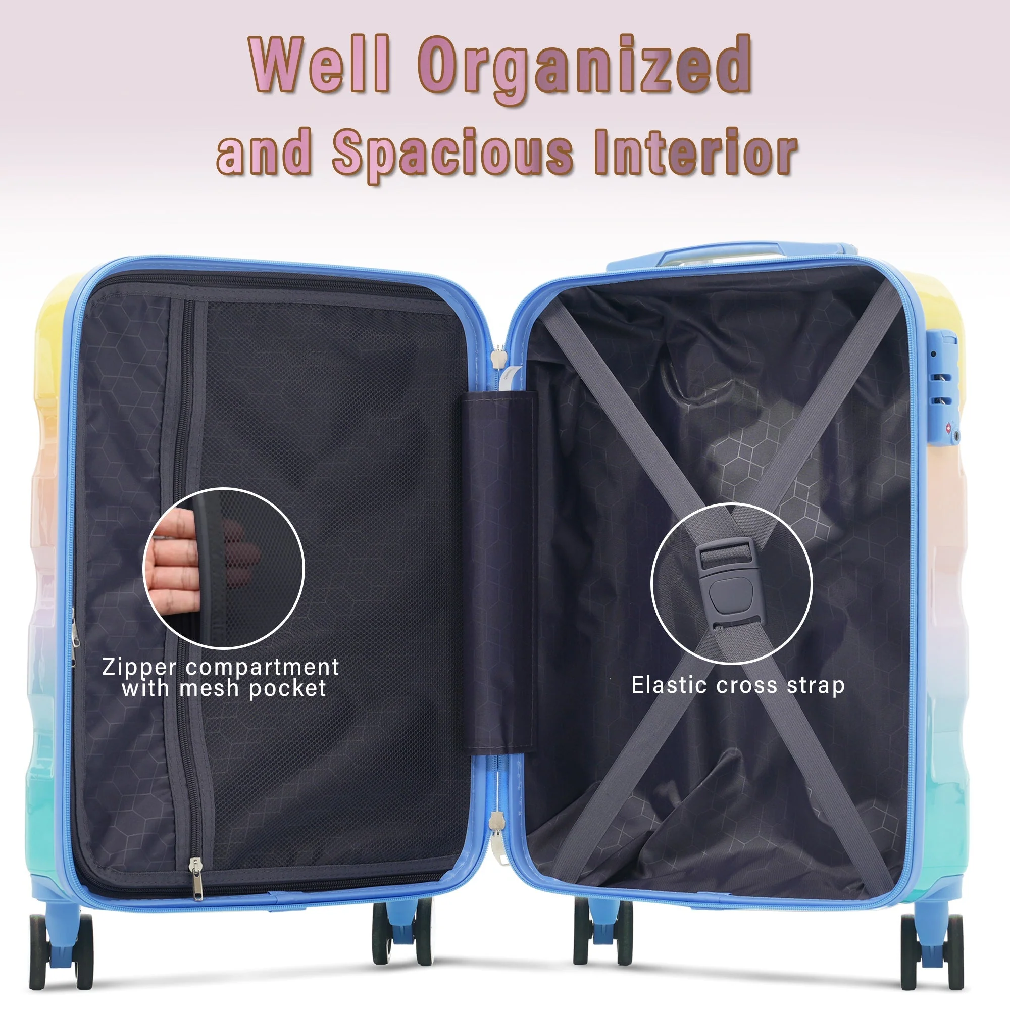 20-Inch Carry-On Suitcase with Dual Wheels and Water Bottle Holder - Image 8