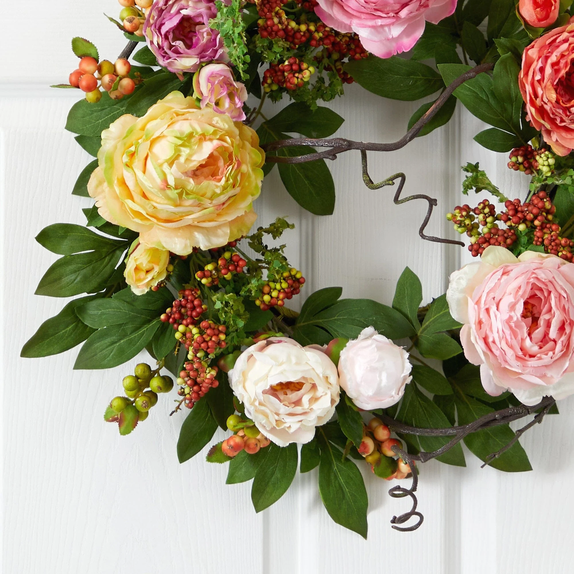 20'' Mixed Peony & Berry Wreath - Image 2