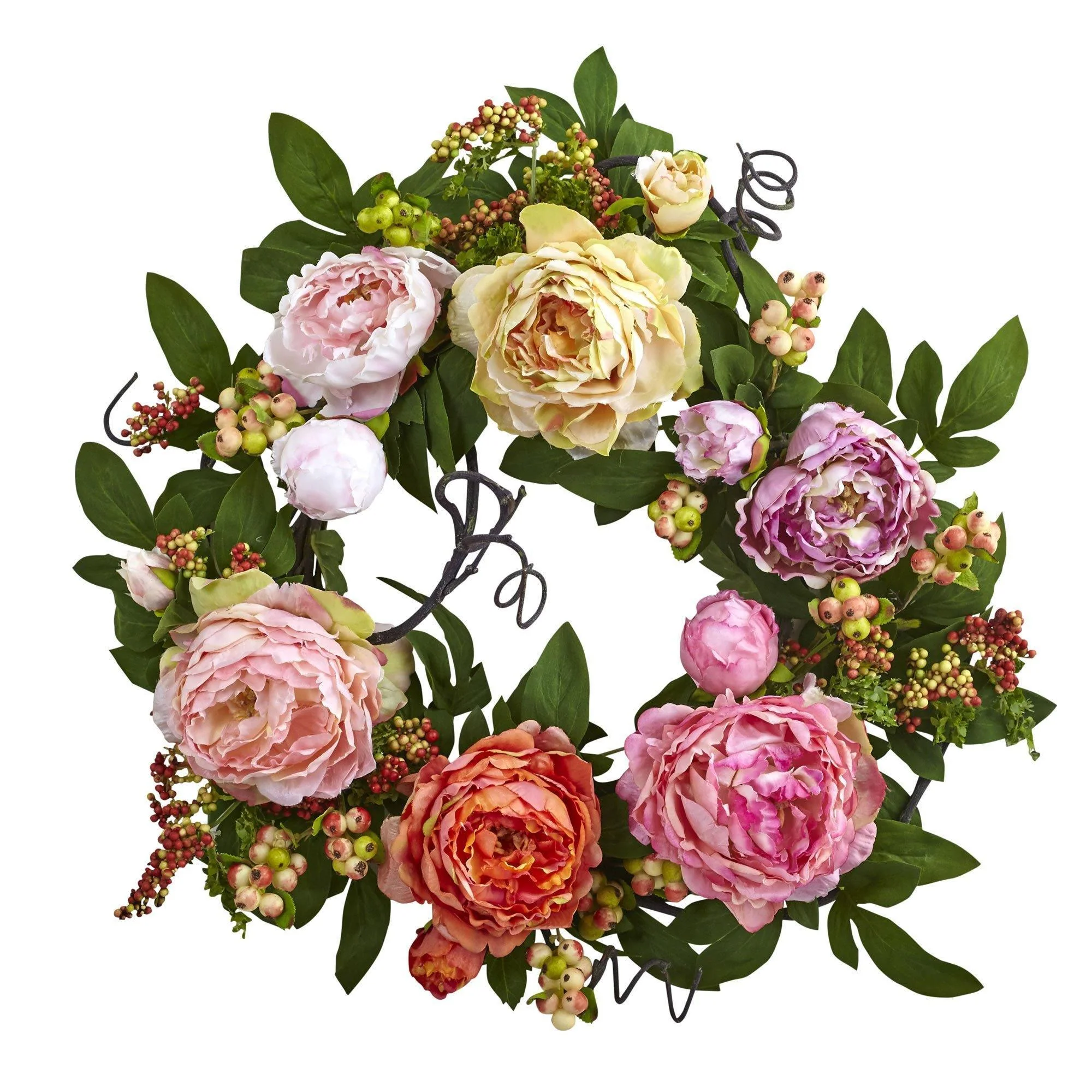 20'' Mixed Peony & Berry Wreath - Image 4