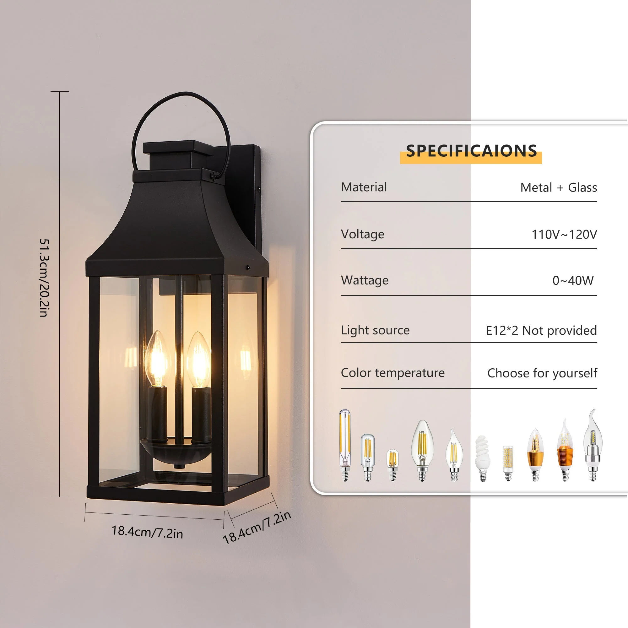 20" Outdoor Wall Light 2-Pack - Image 8