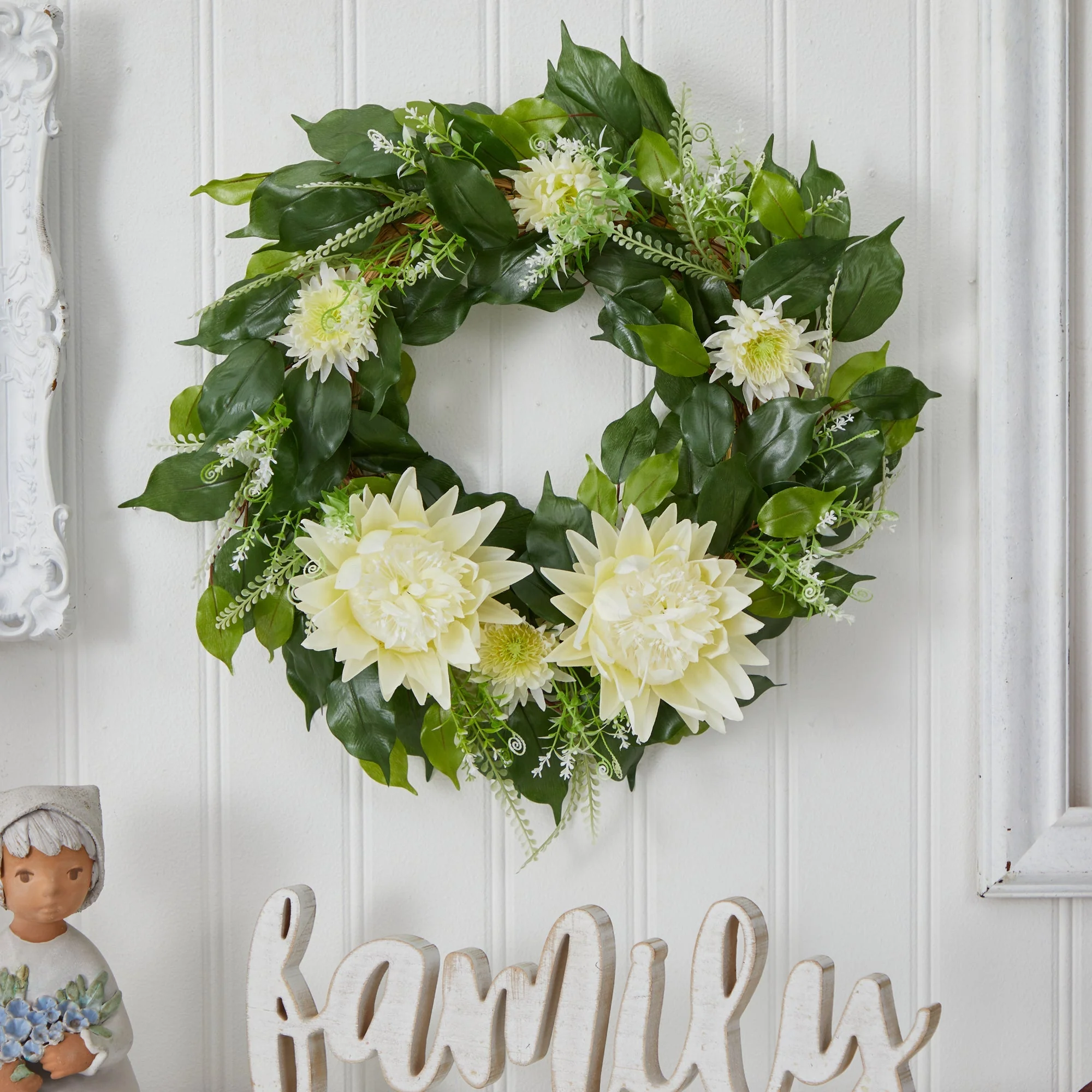 20” Protea Artificial Wreath - Image 3
