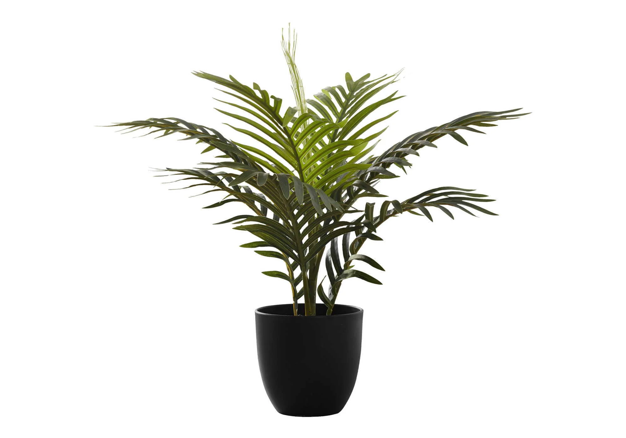 20" Tall, Artificial Plant, Palm, Indoor, Faux, Fake, Table, Greenery, Potted, Real Touch, Decorative - Green / Black - Image 2