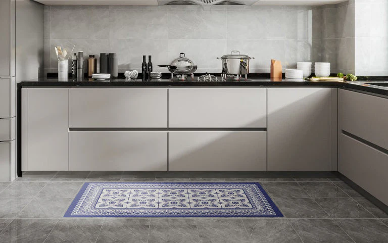 20" x 39" Blue Geo Anti-Fatigue Kitchen Mat - Image 2