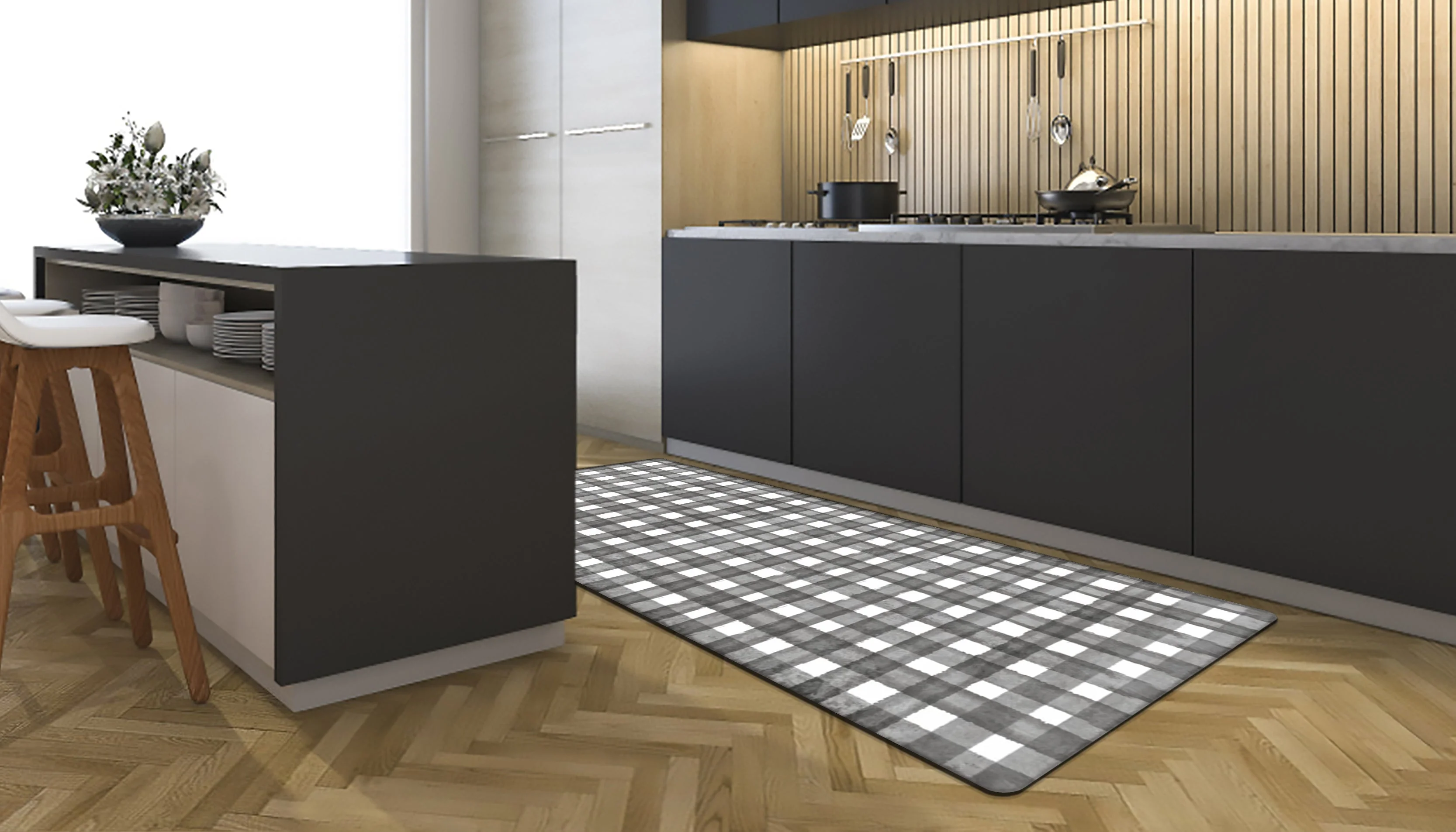 20" x 55" Anti-Fatigue Kitchen Runner Mat (Buffalo Check) - Image 8