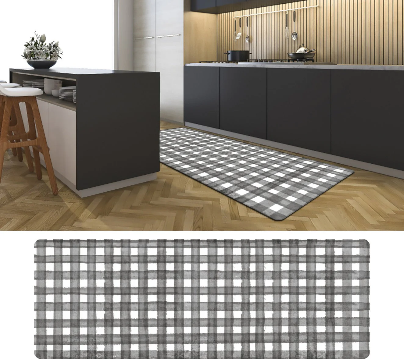 20" x 55" Anti-Fatigue Kitchen Runner Mat (Buffalo Check) - Image 9