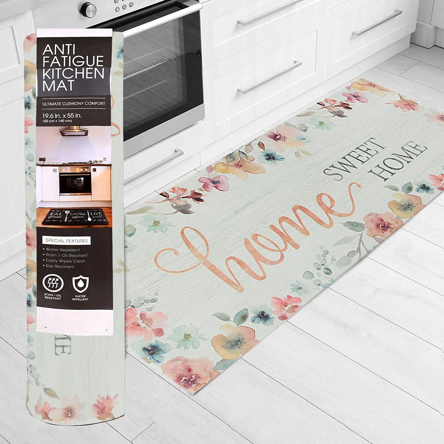 20" x 55" Chic Anti-Fatigue Memory Foam Kitchen Runner Mat - Image 6