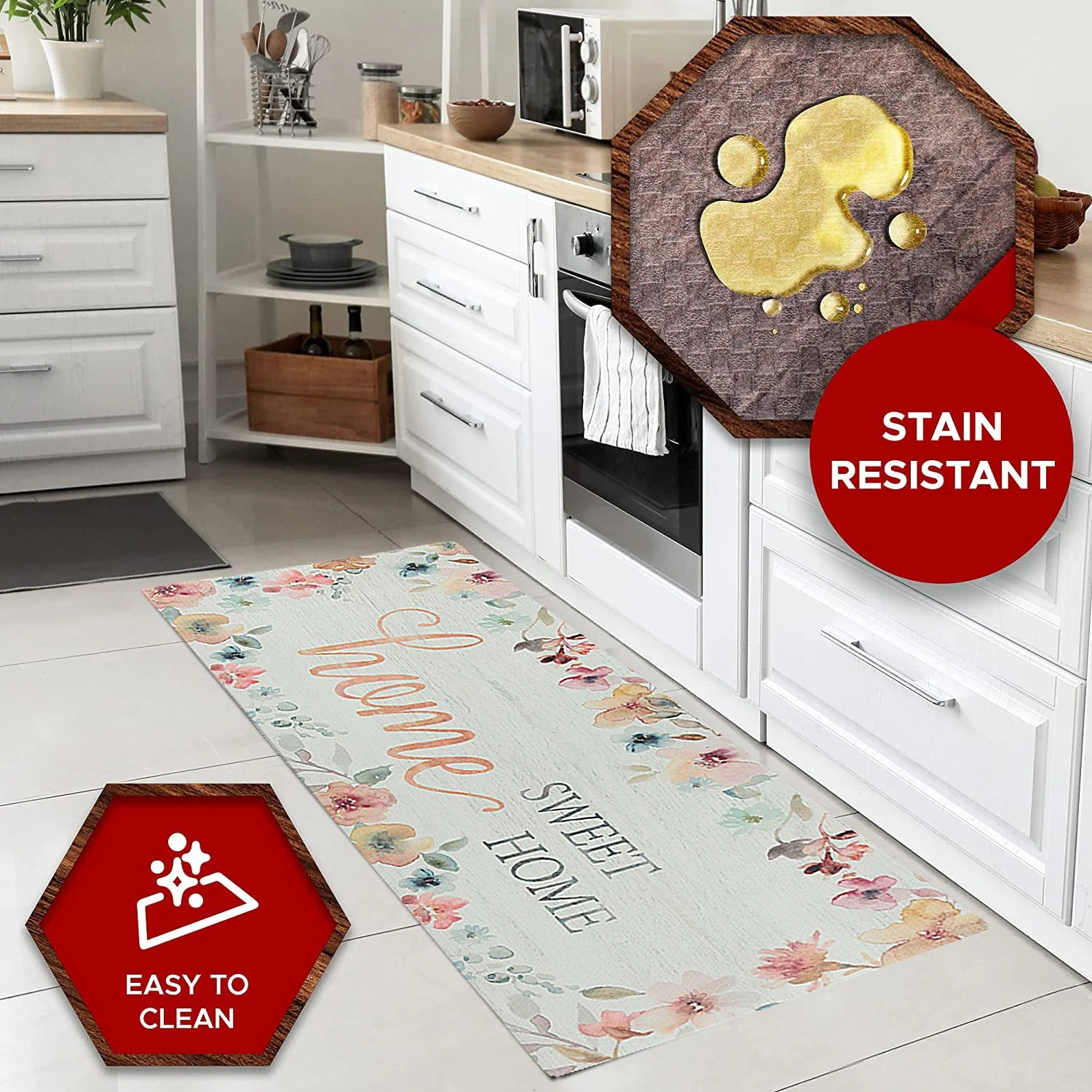 20" x 55" Chic Anti-Fatigue Memory Foam Kitchen Runner Mat - Image 8