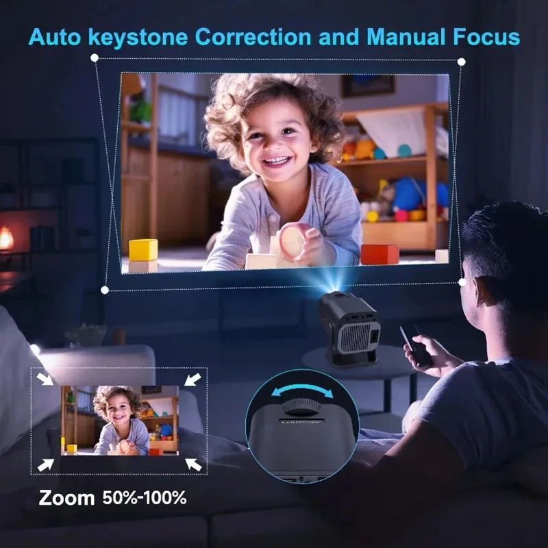 2025 4K Android 11 Projector 1080P 390ANSI Dual WiFi6 BT5.0 Portable Cinema - Image 4