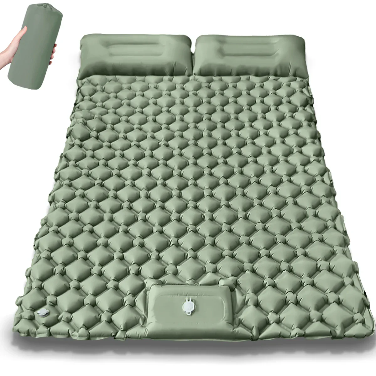 2025 Upgrade Double Air Mattress Camping Inflatable Bed Built-in Pump Waterproof - Image 13