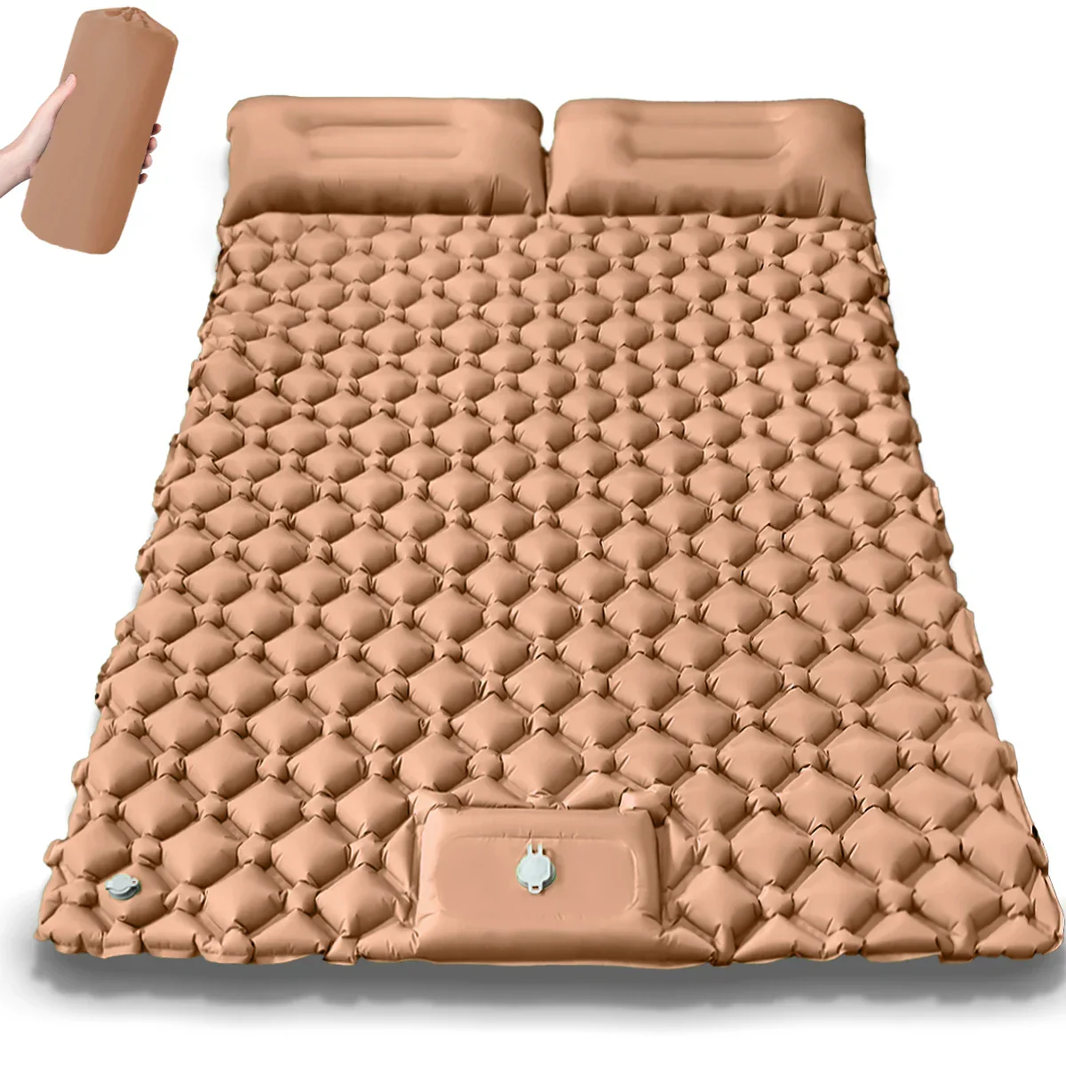 2025 Upgrade Double Air Mattress Camping Inflatable Bed Built-in Pump Waterproof - Image 16