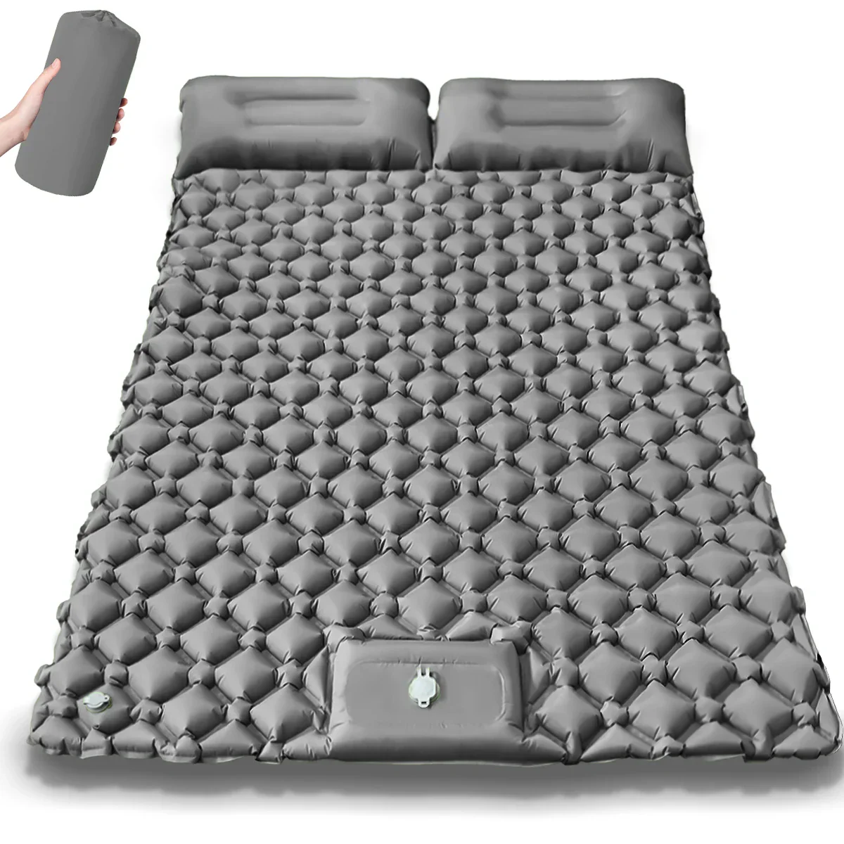 2025 Upgrade Double Air Mattress Camping Inflatable Bed Built-in Pump Waterproof - Image 17
