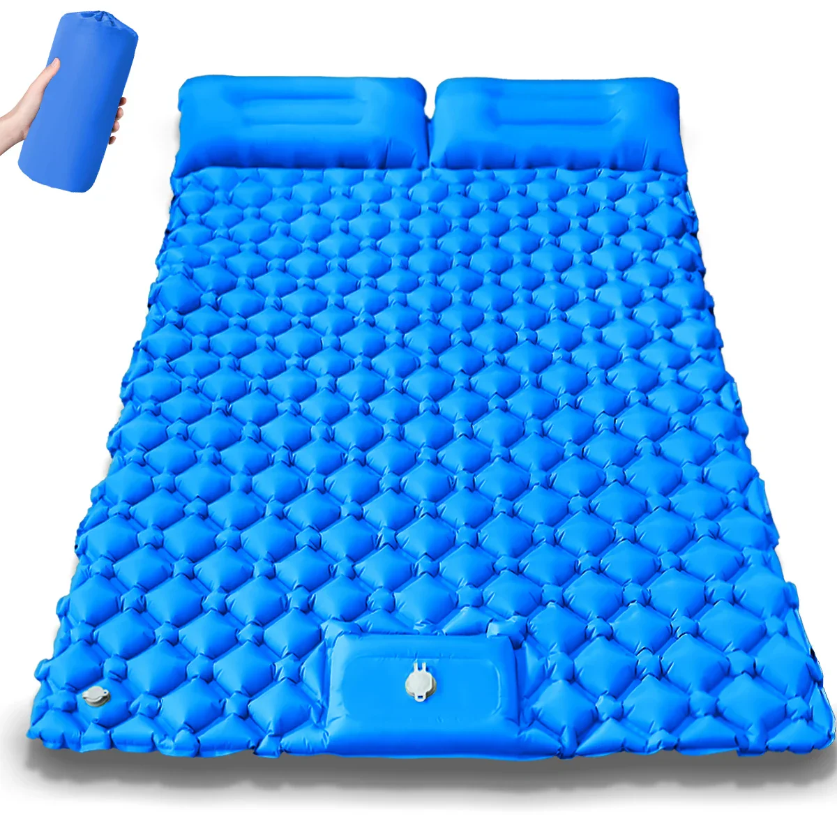 2025 Upgrade Double Air Mattress Camping Inflatable Bed Built-in Pump Waterproof - Image 18