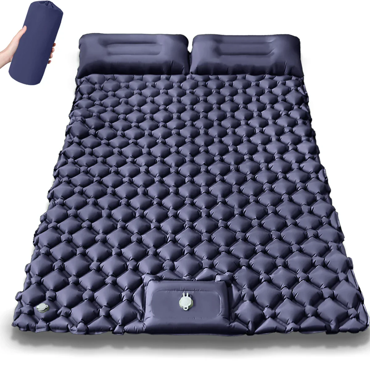 2025 Upgrade Double Air Mattress Camping Inflatable Bed Built-in Pump Waterproof - Image 19
