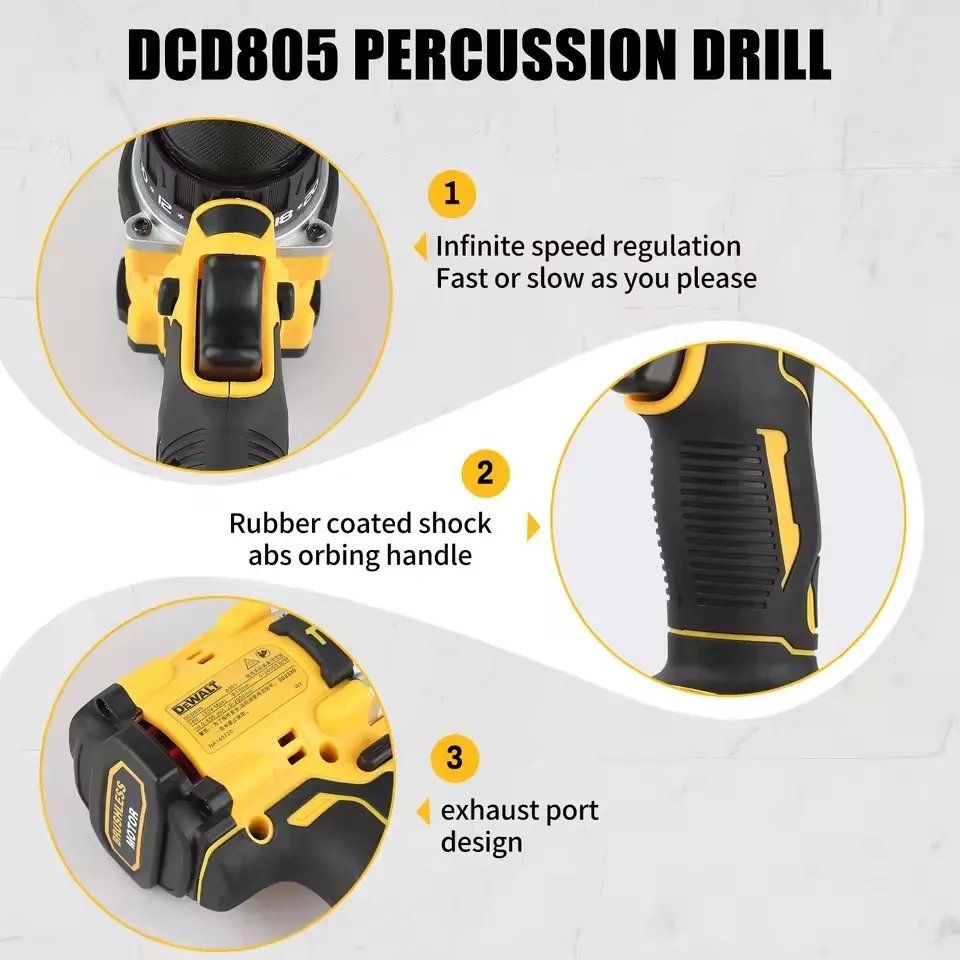 20V Brushless Cordless Impact Drill Electric Screwdriver Multi Function Tool - Image 4