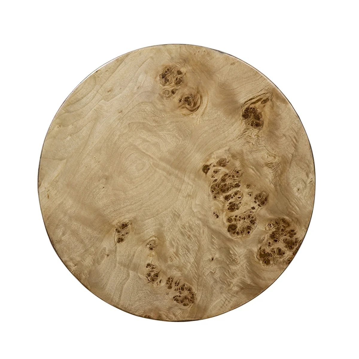 20x20x24 Burl Wood Brown Cylinder Side Table - Image 4