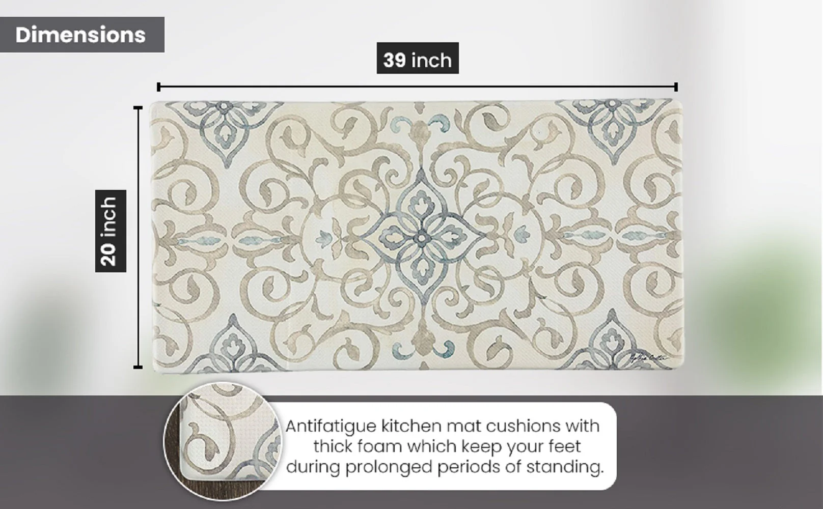 20"x39" Anti-Fatigue Embossed Floor Mat (Rustic Medallion) - Image 5