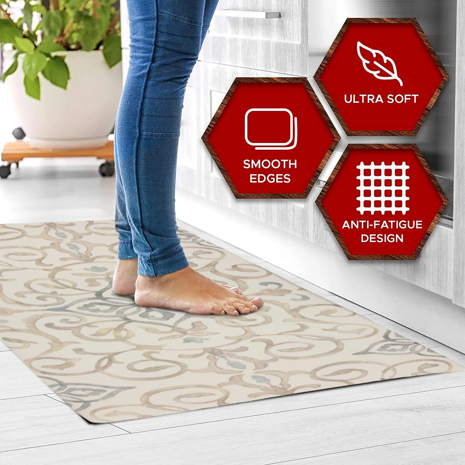 20"x39" Anti-Fatigue Embossed Floor Mat (Rustic Medallion) - Image 9