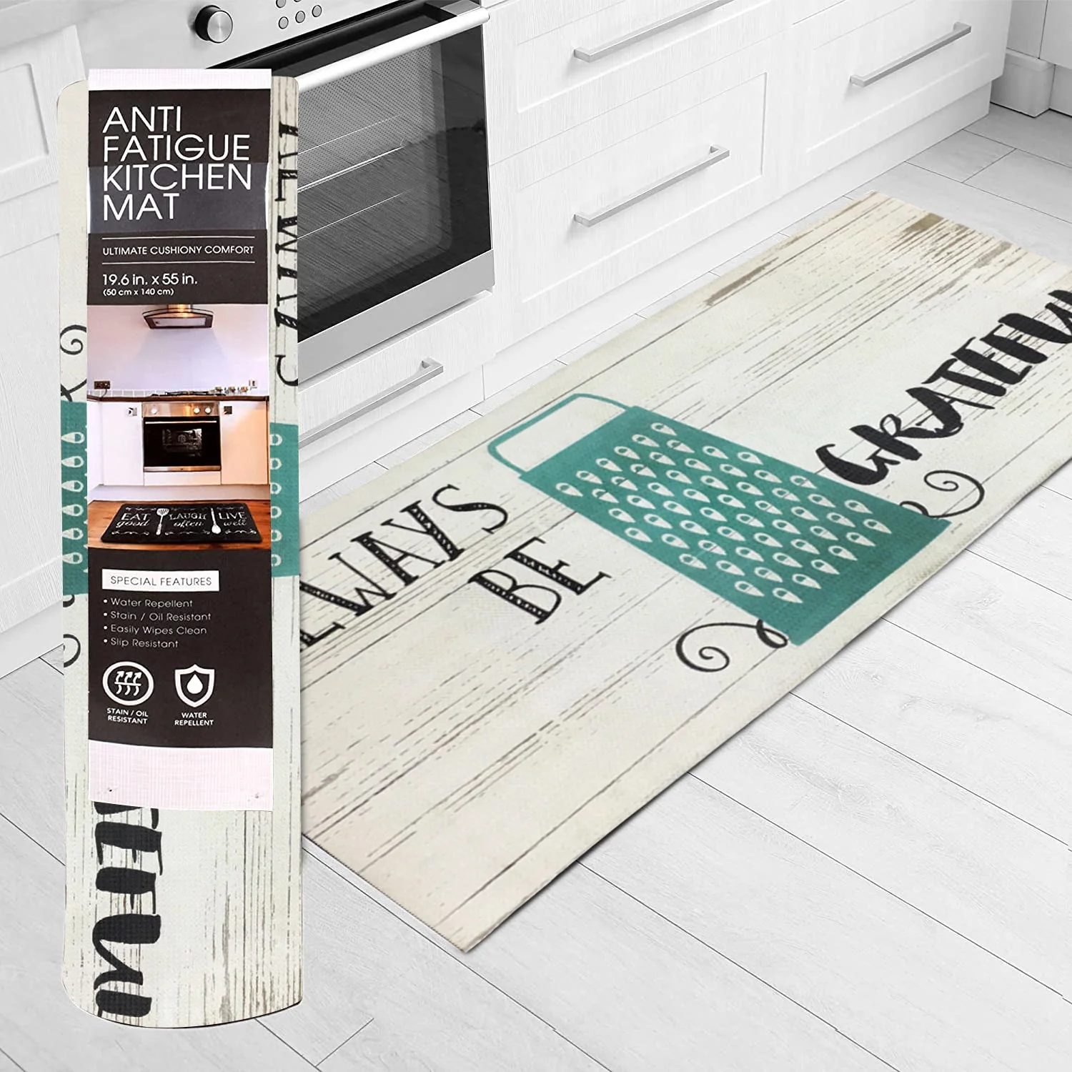 20"x55" Oversized Cushioned Anti-Fatigue Kitchen Runner Mat (Always Be Grateful) - Image 4