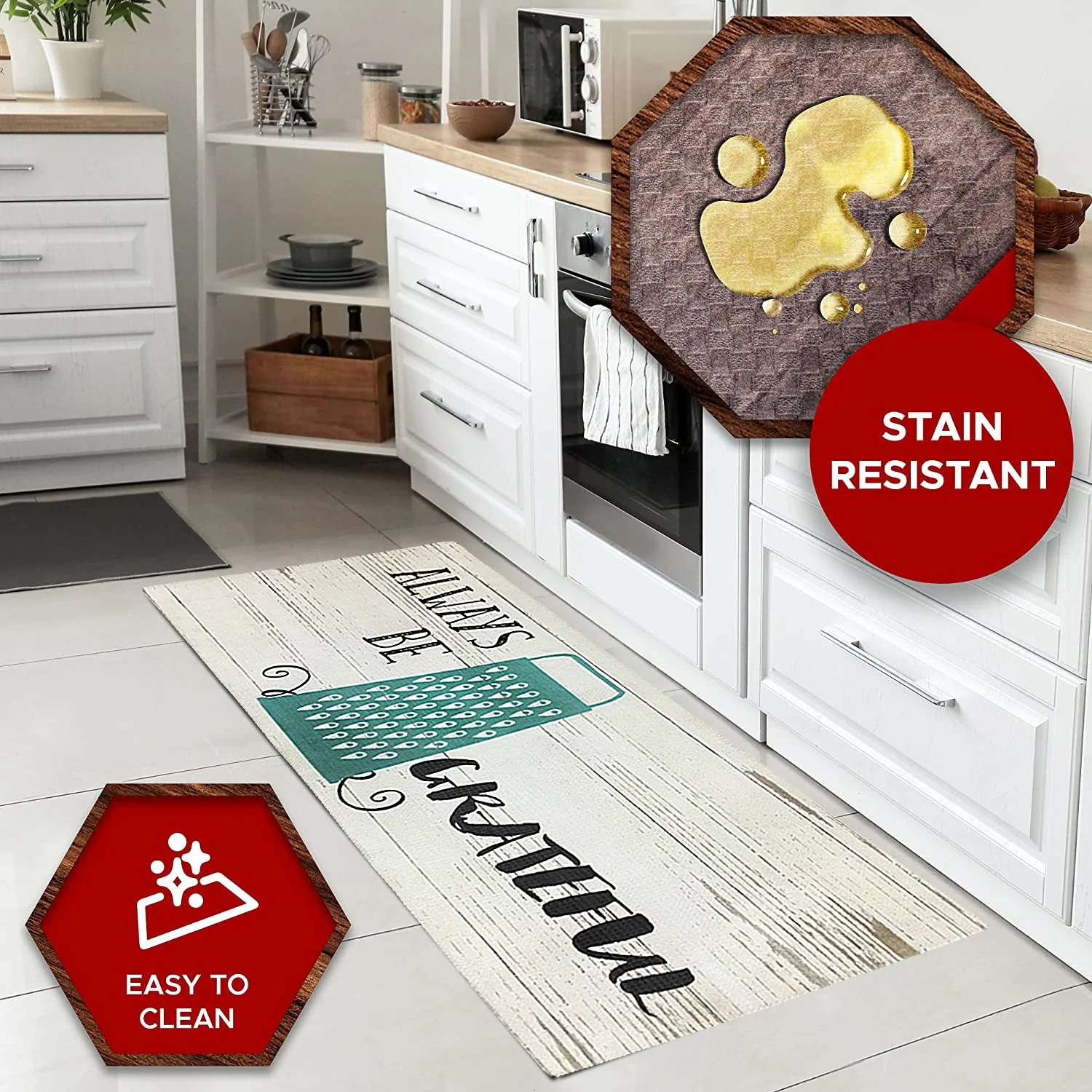 20"x55" Oversized Cushioned Anti-Fatigue Kitchen Runner Mat (Always Be Grateful) - Image 6