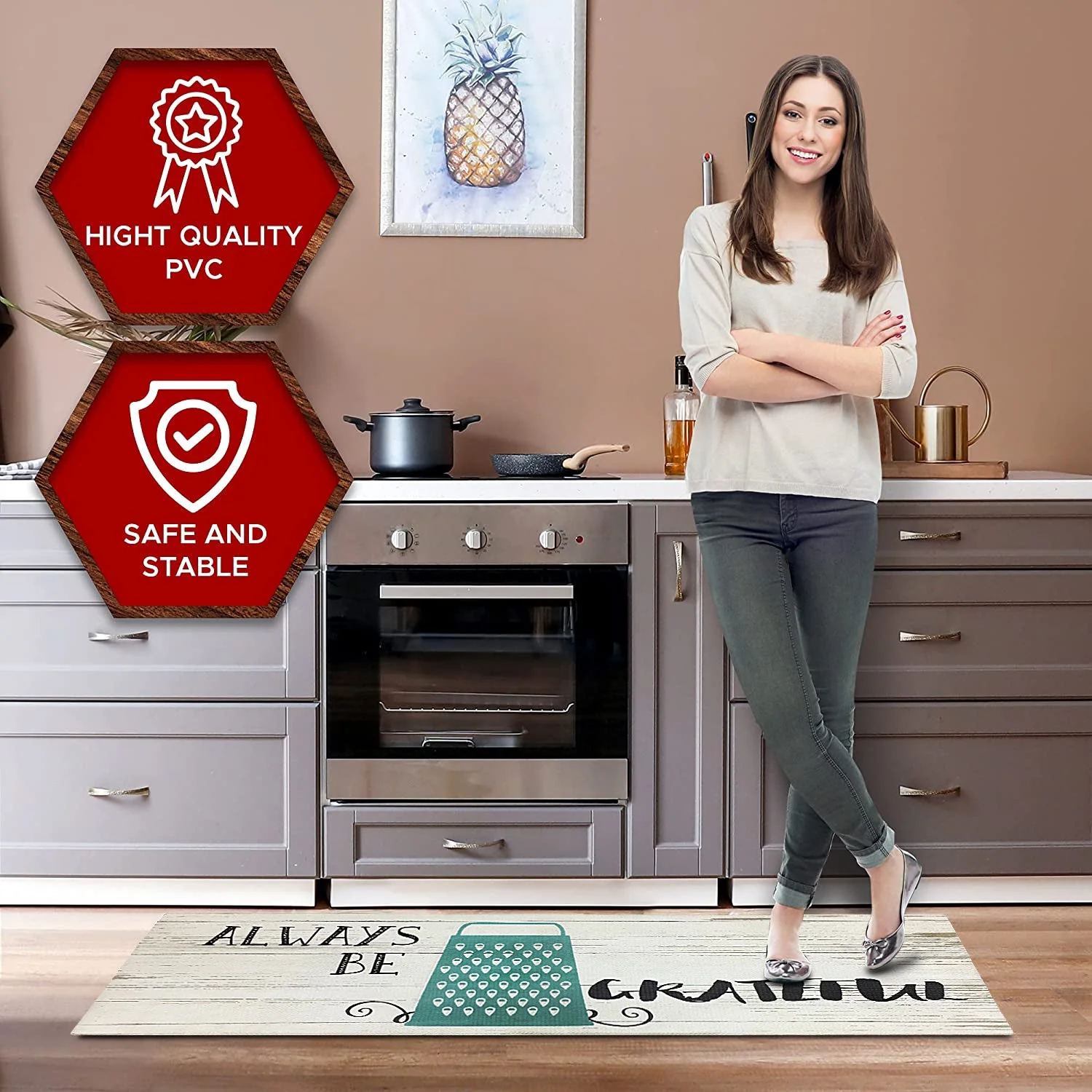 20"x55" Oversized Cushioned Anti-Fatigue Kitchen Runner Mat (Always Be Grateful) - Image 8