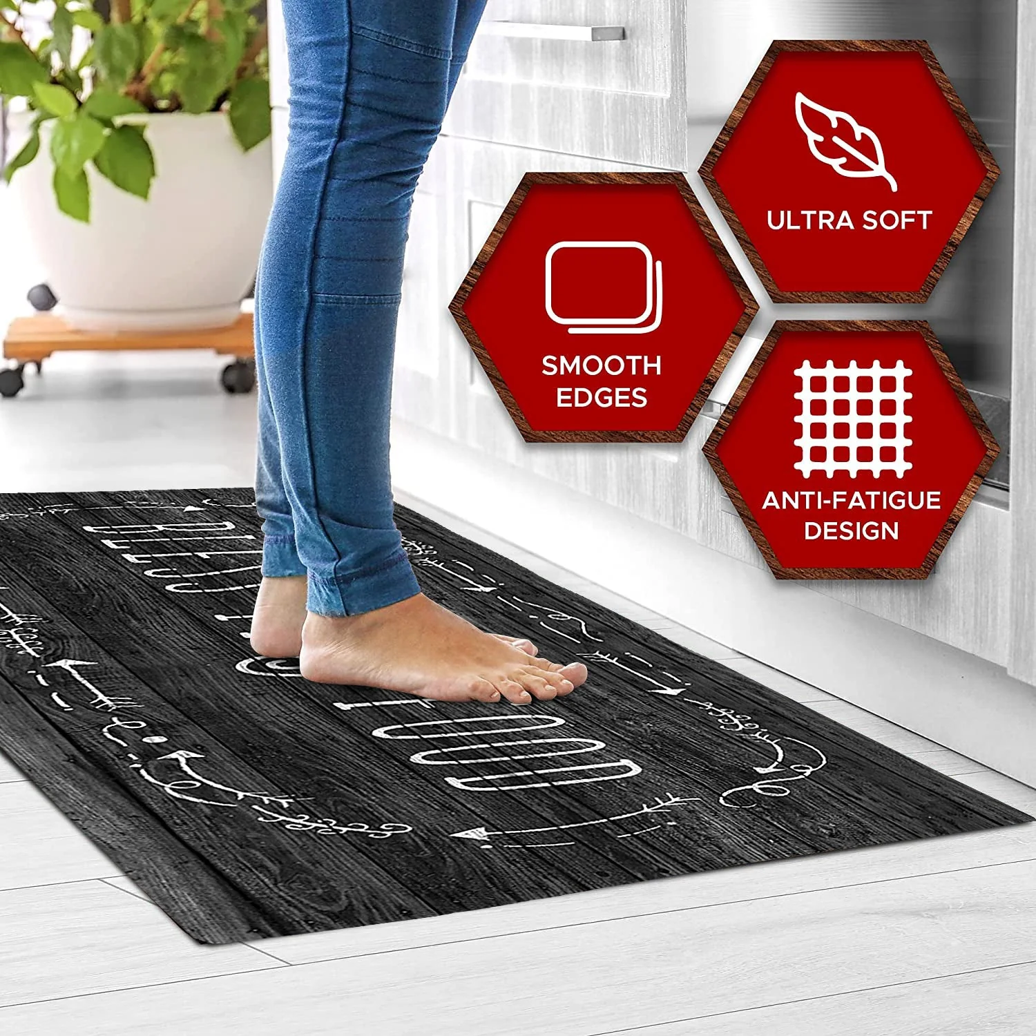 20"x55" Oversized Cushioned Anti-Fatigue Kitchen Runner Mat (Bless This Food) - Image 7
