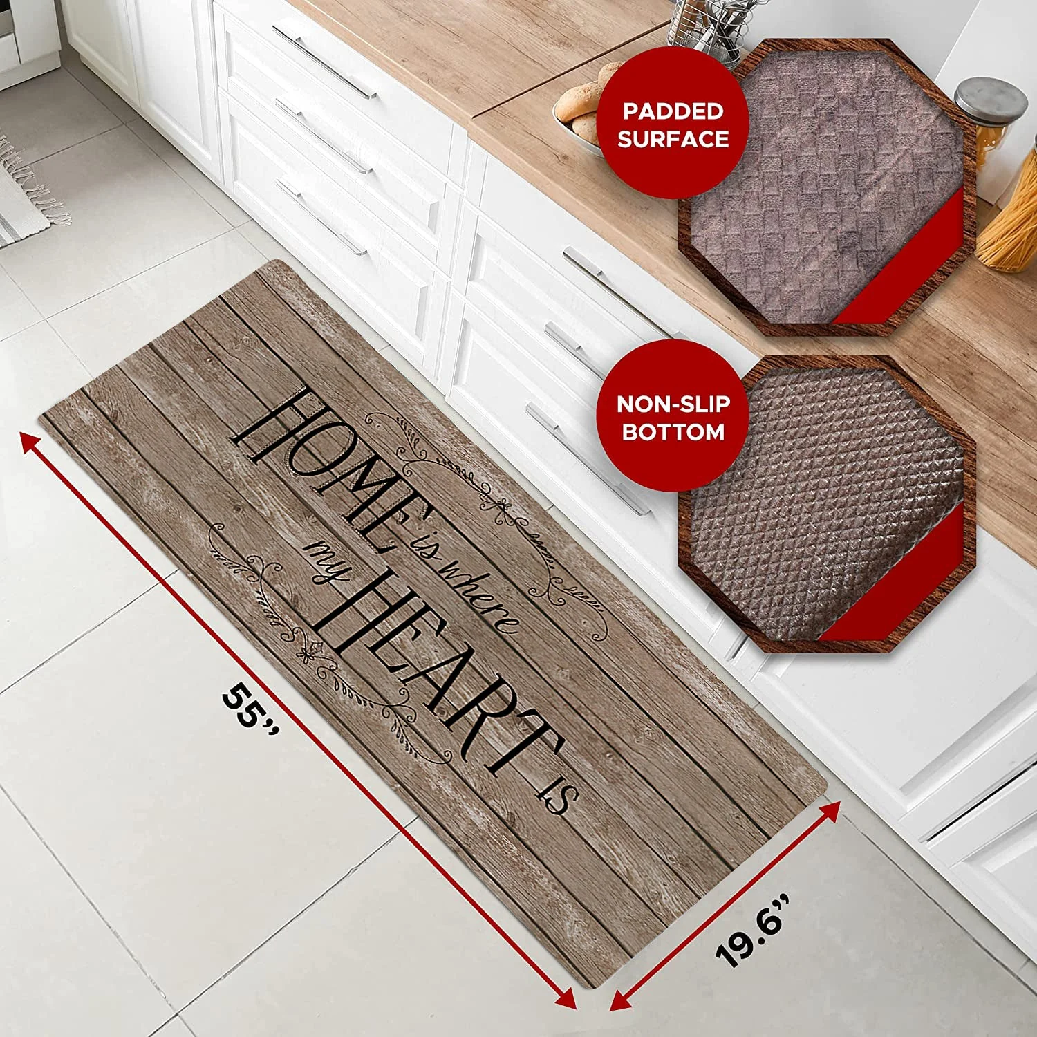 20"x55" Oversized Cushioned Anti-Fatigue Kitchen Runner Mat - Image 7