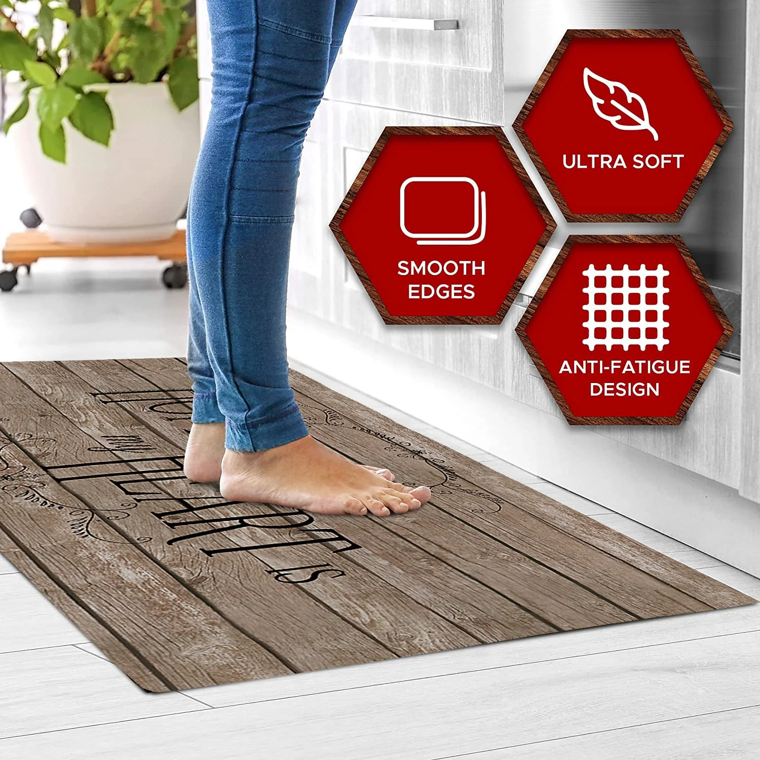 20"x55" Oversized Cushioned Anti-Fatigue Kitchen Runner Mat - Image 9