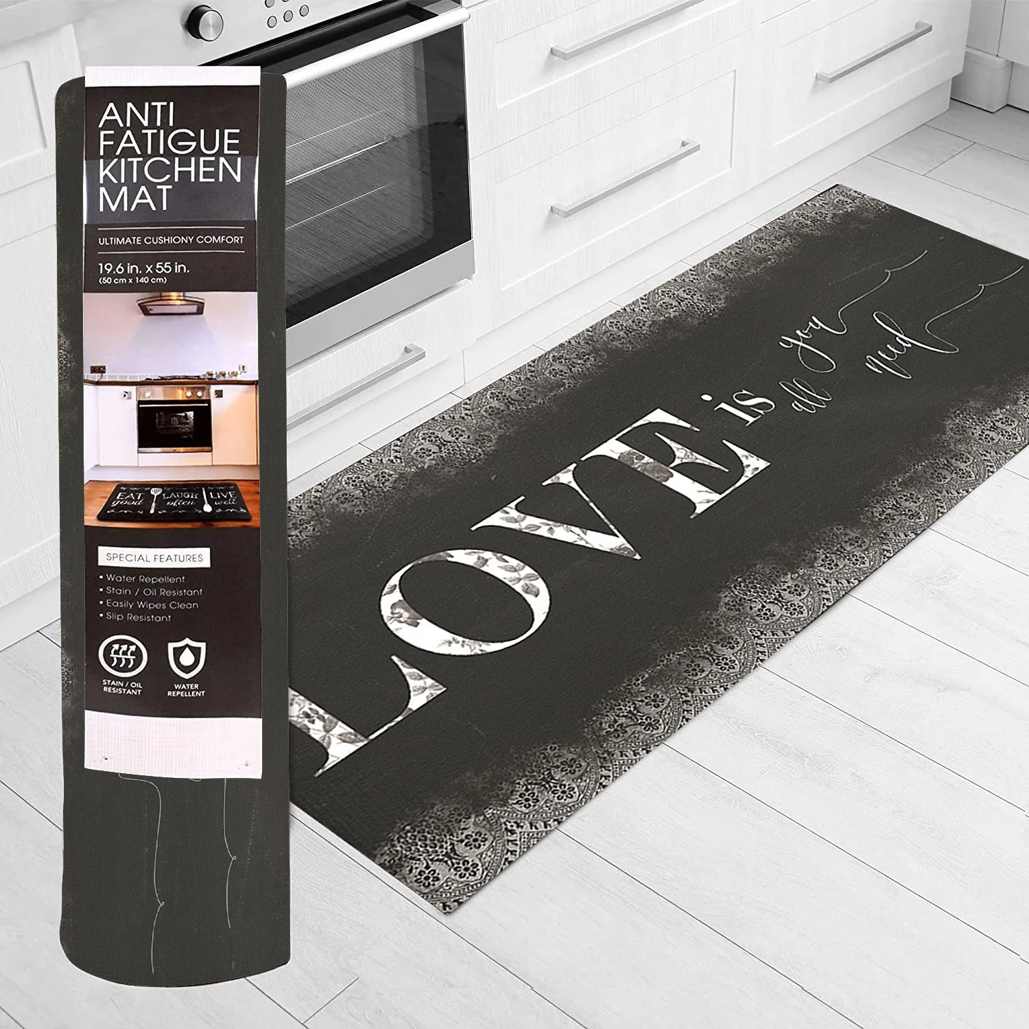 20"x55" Oversized Cushioned Anti-Fatigue Kitchen Runner Mat - Image 2