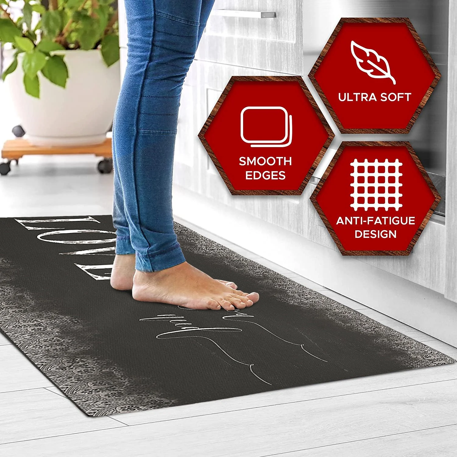 20"x55" Oversized Cushioned Anti-Fatigue Kitchen Runner Mat - Image 5
