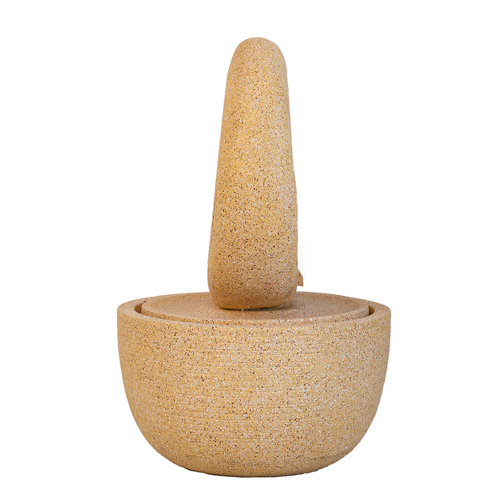21.7x21.7x34.3 Inch Cement Round Water Fountain with Light and Pump - Image 4