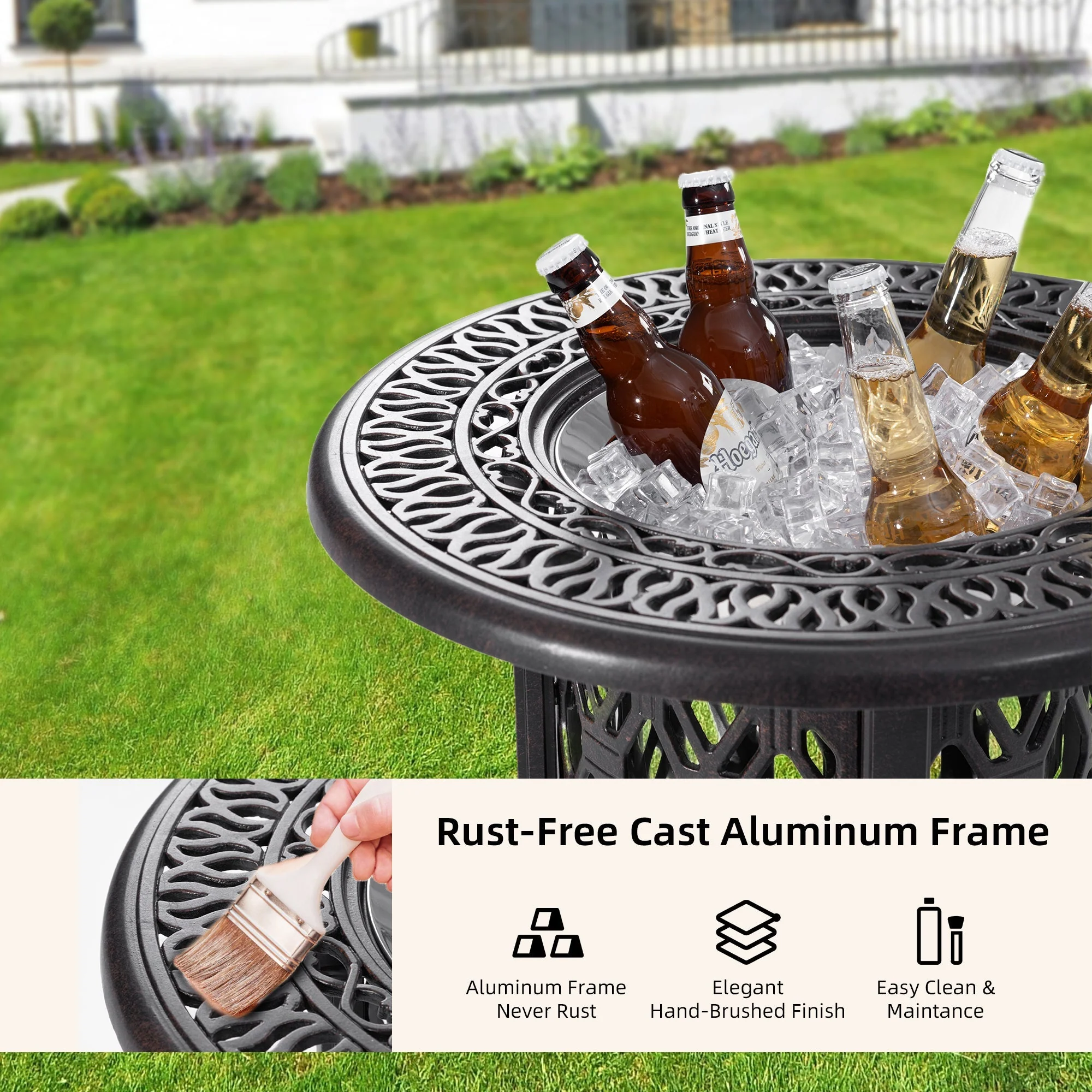 21-Inch Side Table with Removable Ice Bucket - Image 4