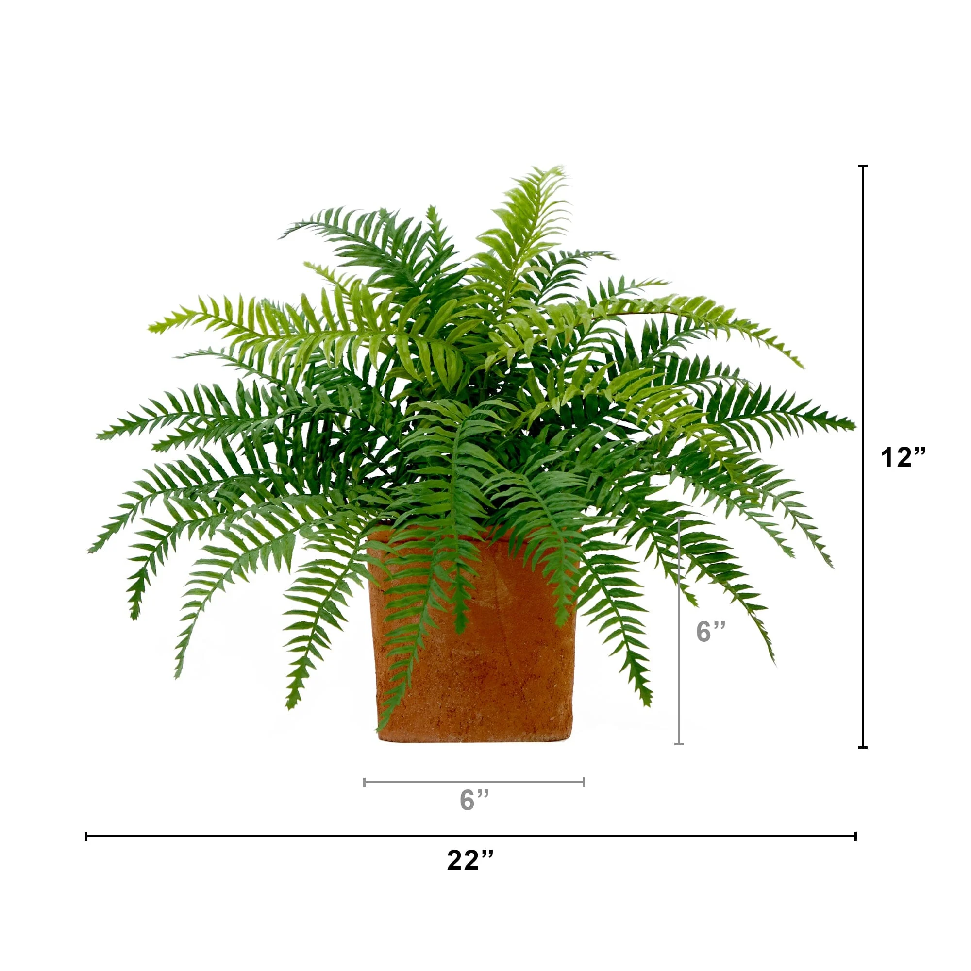 22” Artificial Fern Plant in Decorative Planter - Image 4
