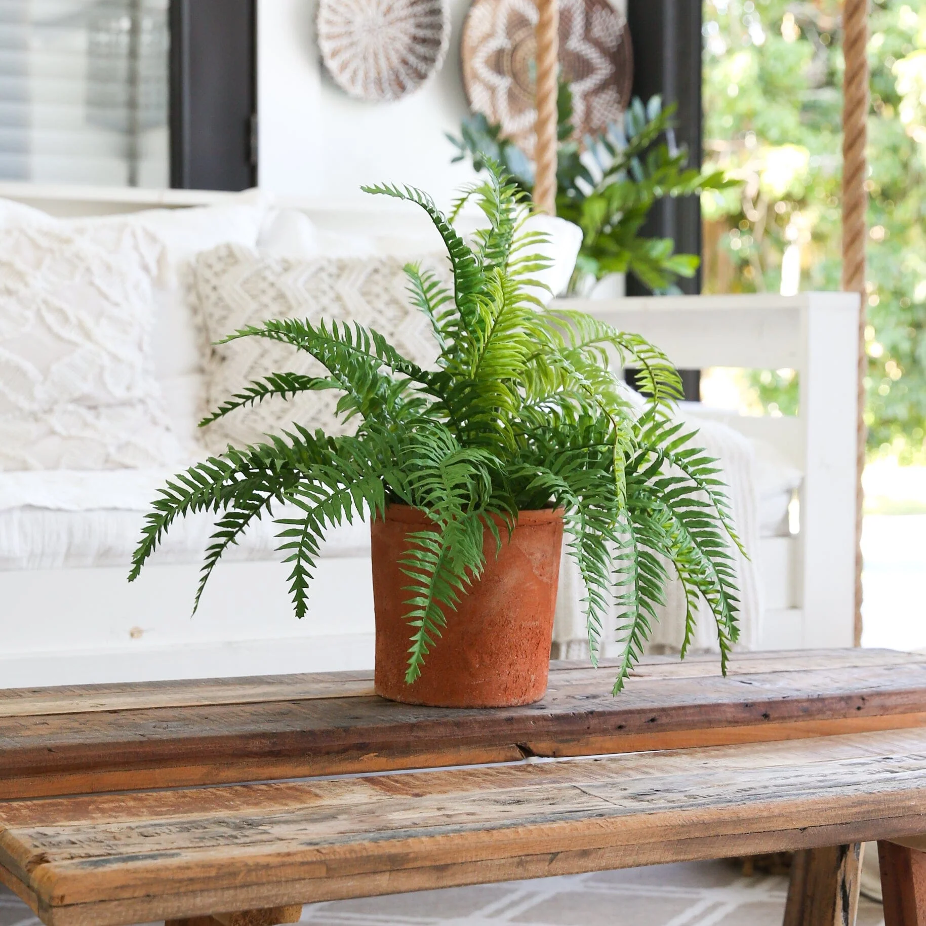 22” Artificial Fern Plant in Decorative Planter - Image 6